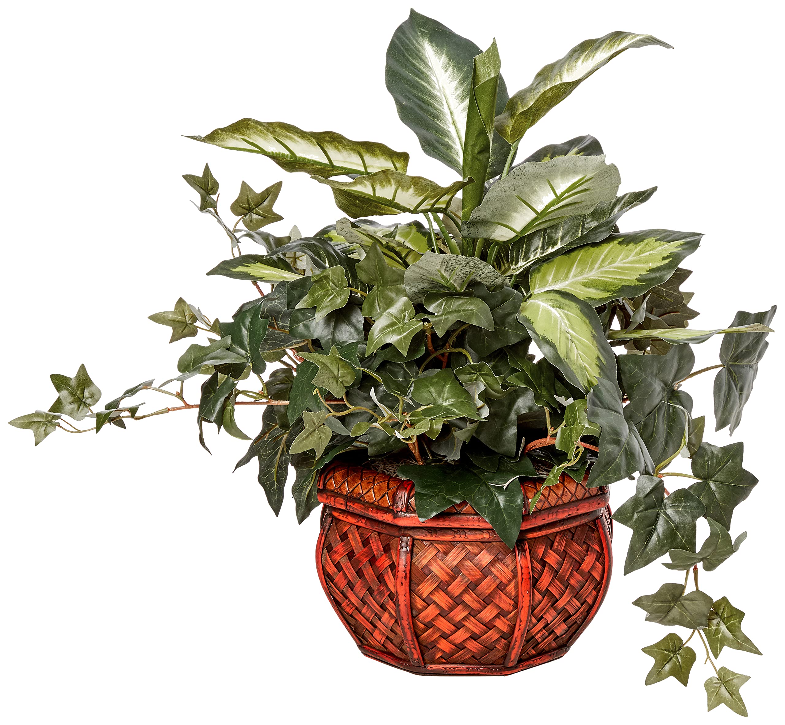 Nearly Natural Dieffenbachia & Ivy with Decorative Planter