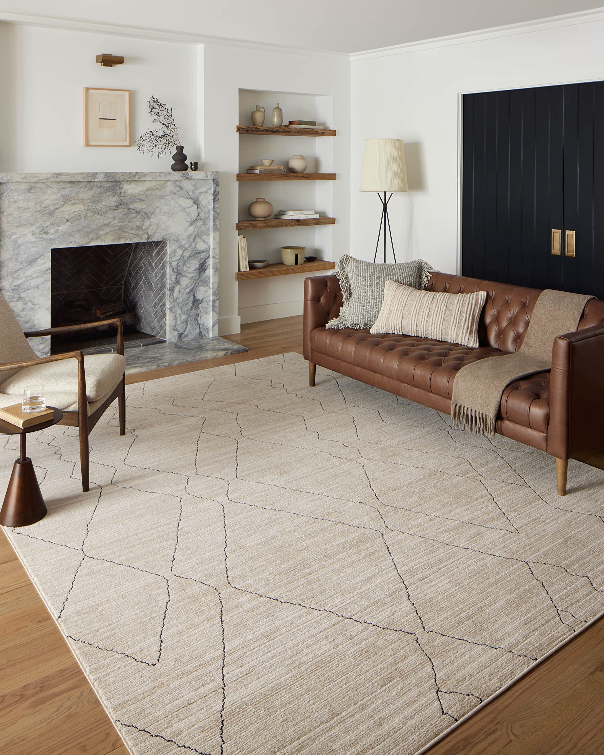 Loloi II Darby Collection DAR-03 Sand/Charcoal 9-2 x 13 Area Rug