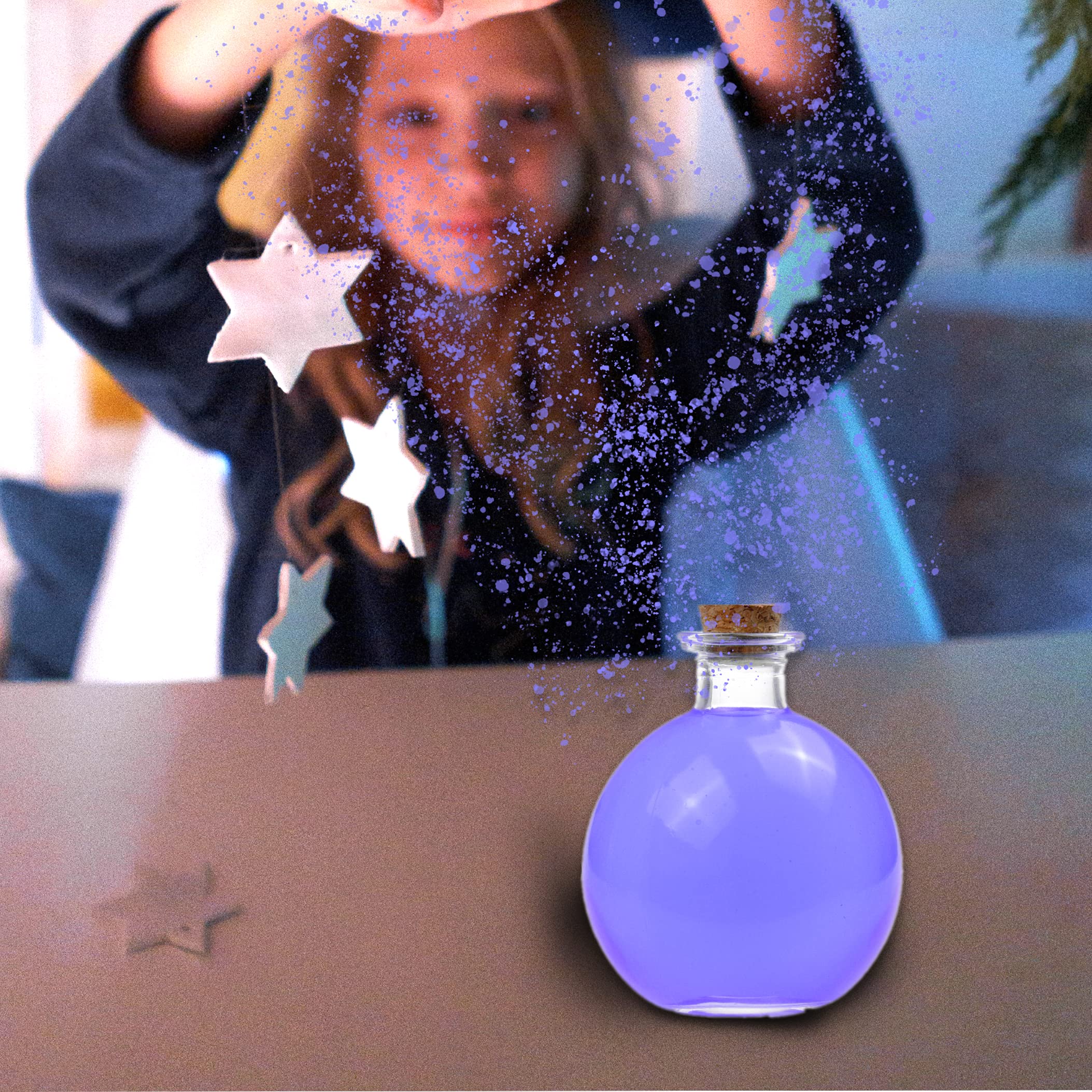 Eco-Fused Cosplay Potion Bottle with Holder - Clear Spherical, Wizard, Witch Costume Accessory - Stopper, Holder, Belt Loop