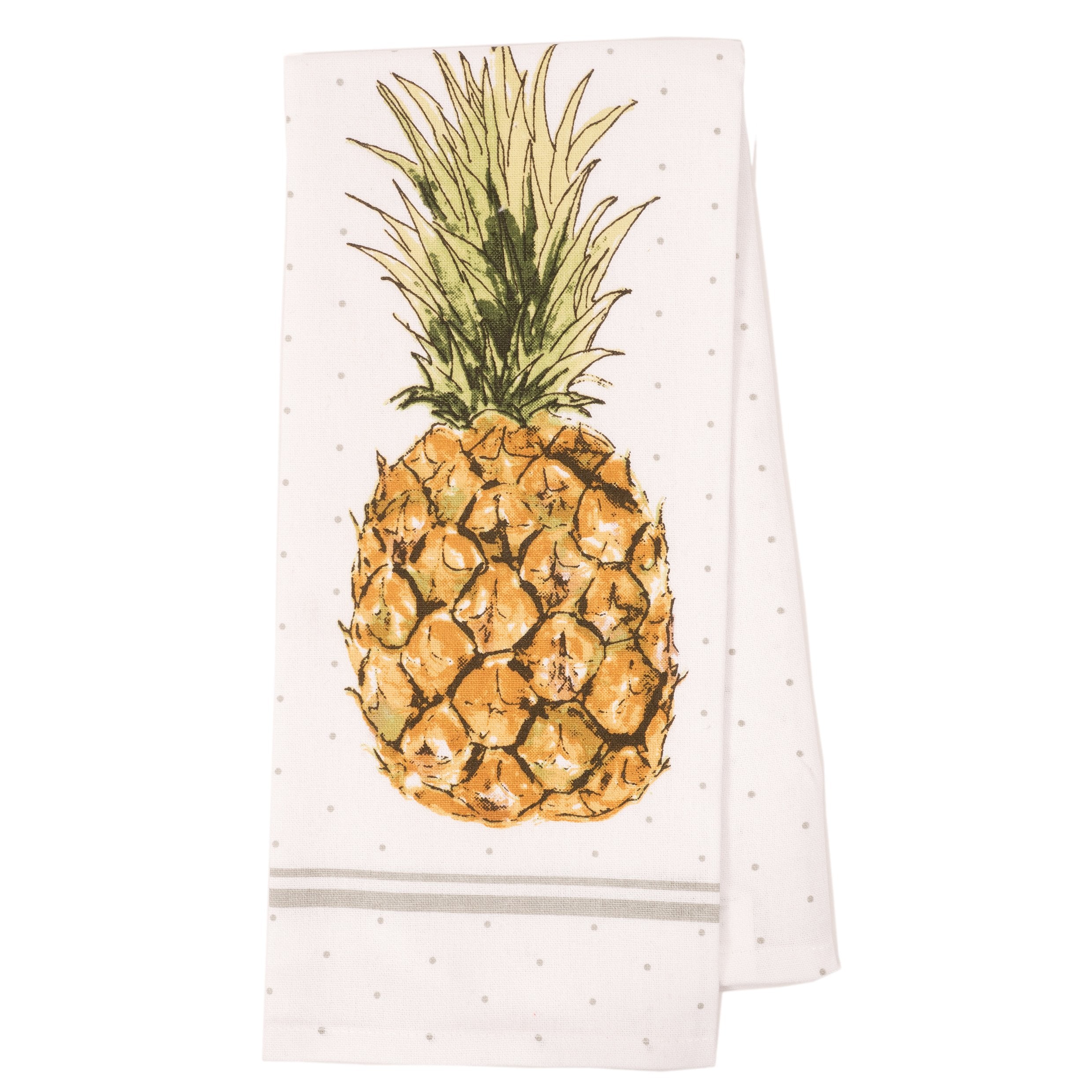 Kaf Home Pantry Pineapple Kitchen Dish Towel Set Of 4, 100-Percent Cotton, 18 X 28-Inch