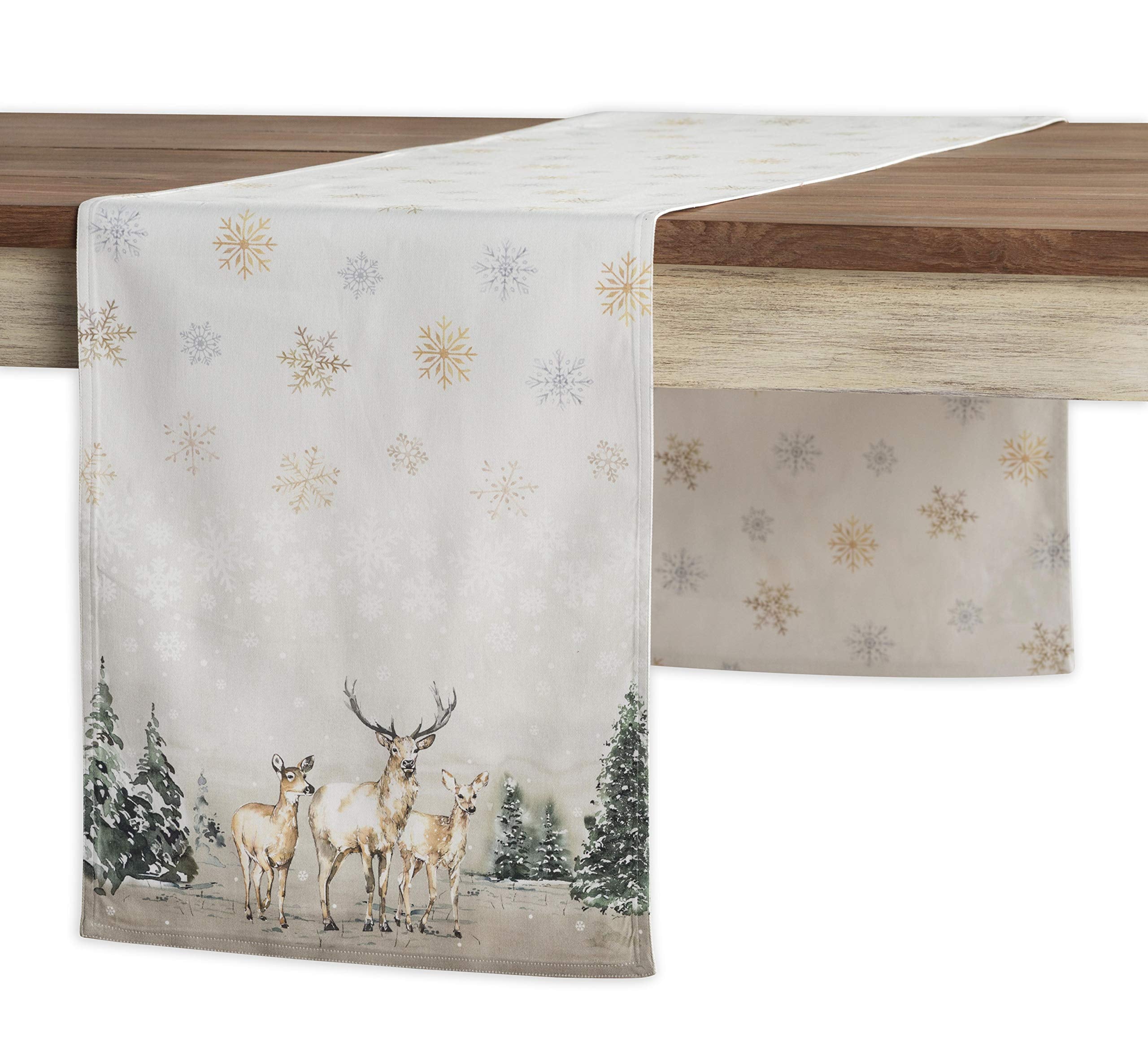 Maison D Hermine 100 Cotton Table Runner Deer In The Woods Tabletop Cover Great For Family Dinners Kitchen Dining Parties Weddin