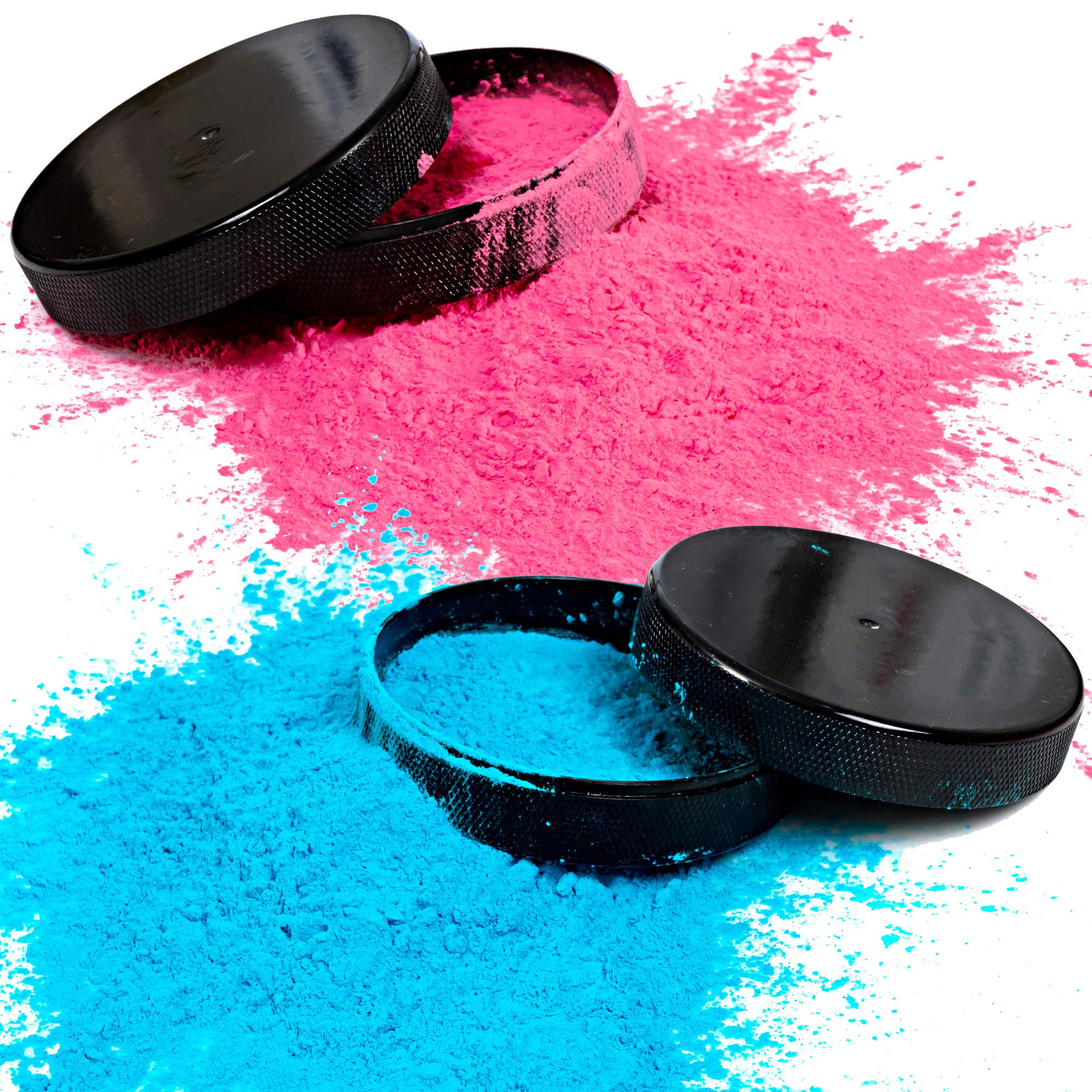 Gender Reveal Hockey Puck With Pink & Blue Powder | Ice Hockey Baby Reveal Party Supplies & Decorations Ideas For Babies Suprise