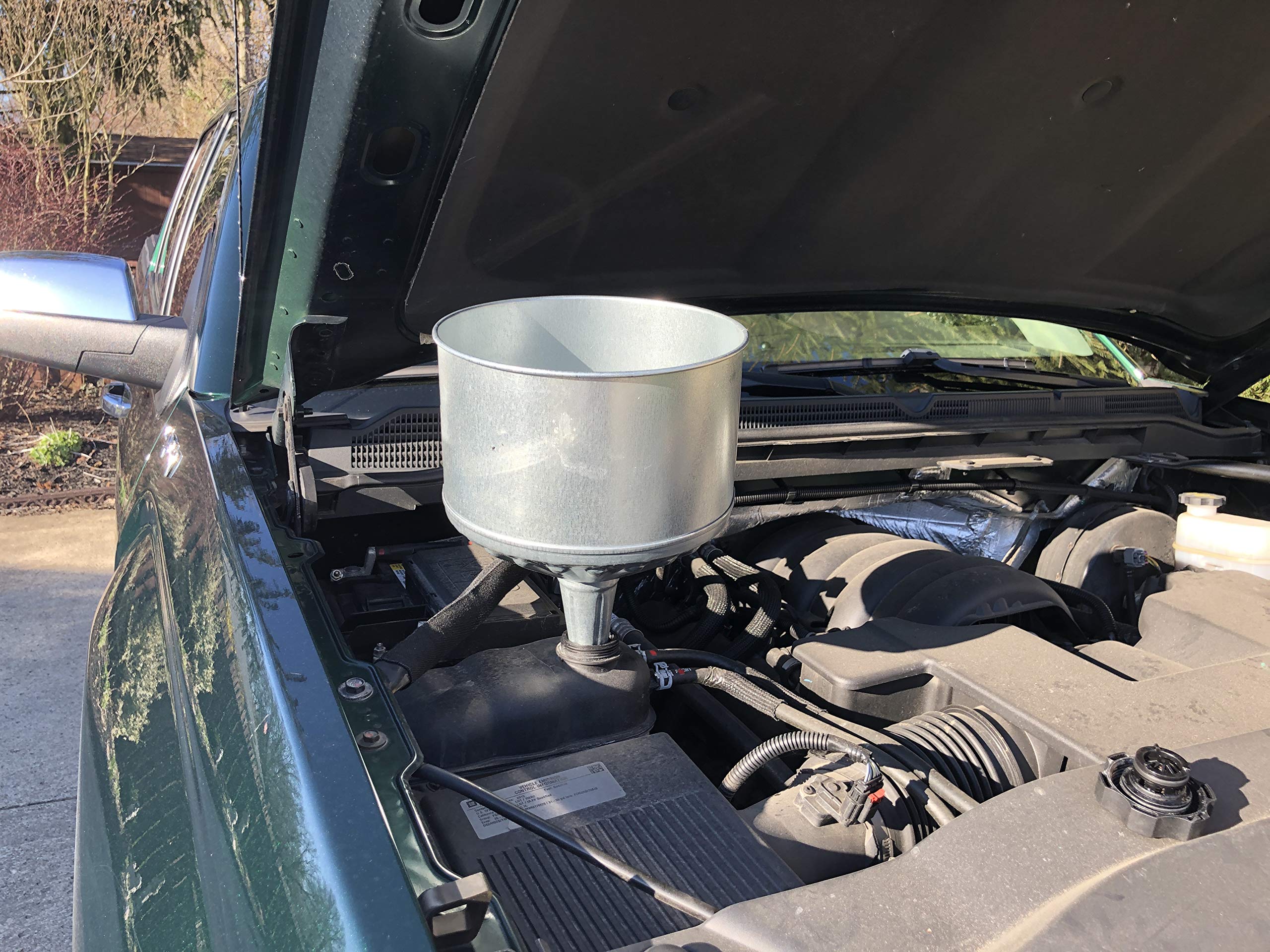 Lubrimatic 75-004 Galvanized Steel Tractor Funnel - 8 Qt, Silver