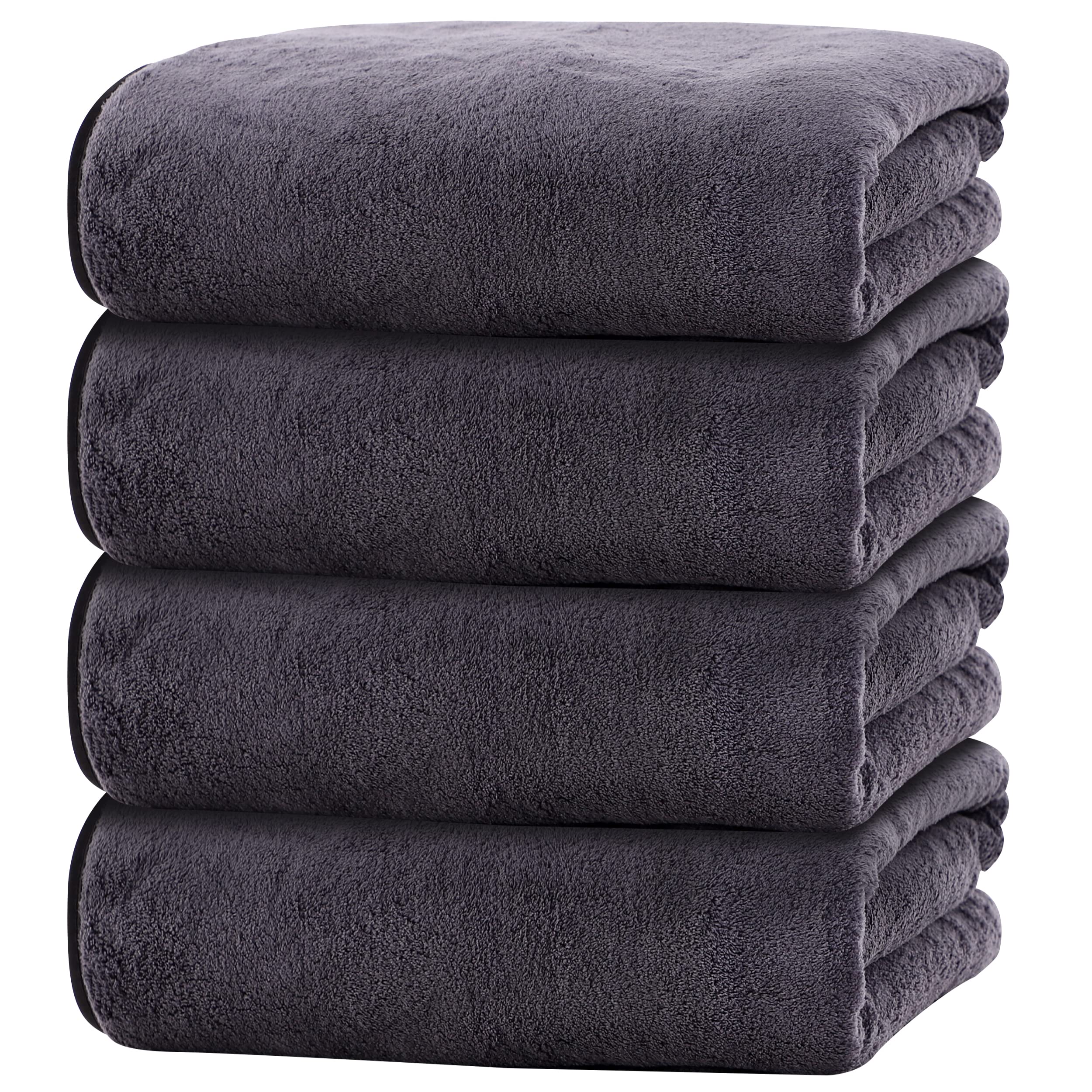 Cosy Family Bath Towel Set, 4 Pack, Dark Grey