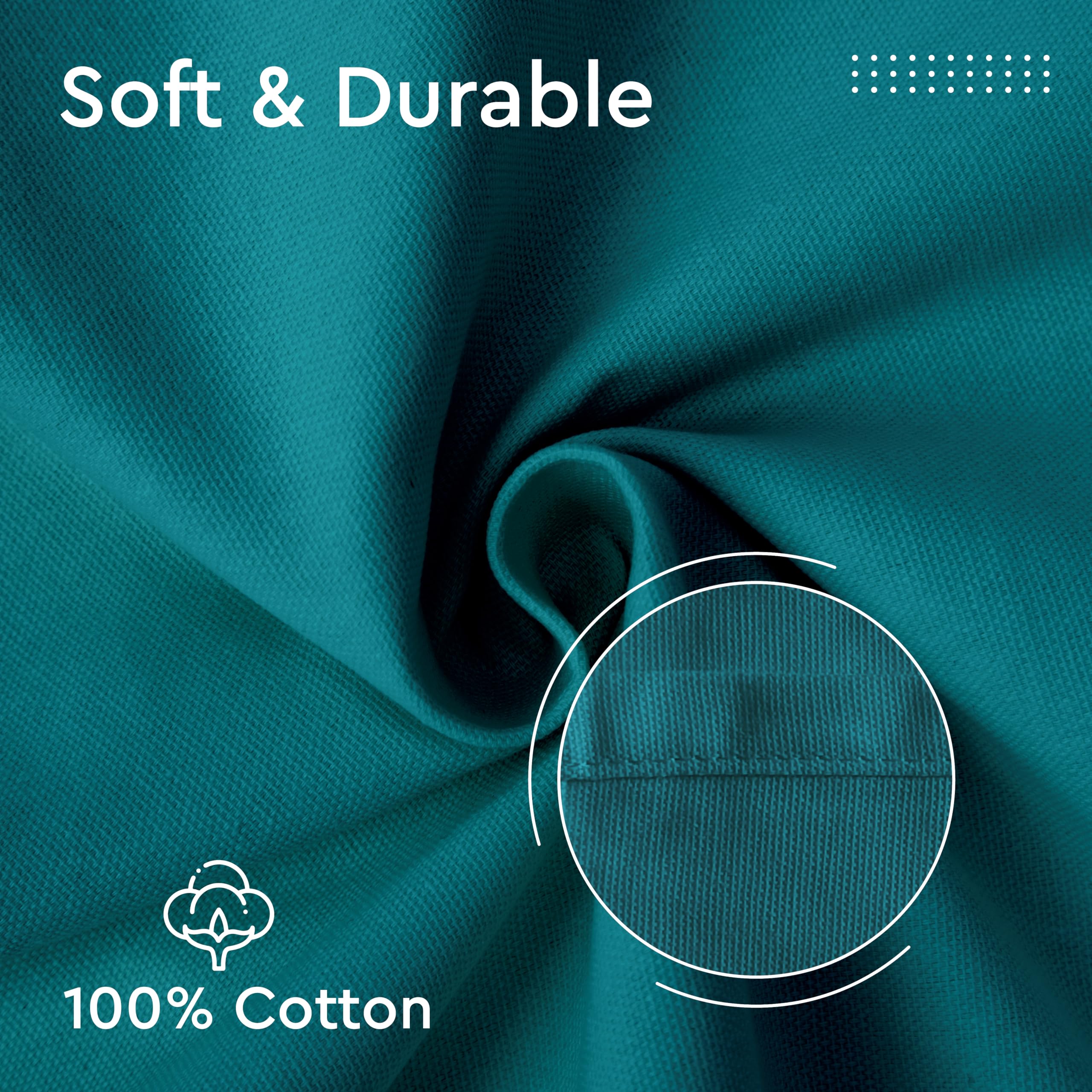 Encasa Cotton Cloth Napkins | Set Of 12 | Size 17 ''X17 '' | Azul Blue Solid Color | Machine Washable