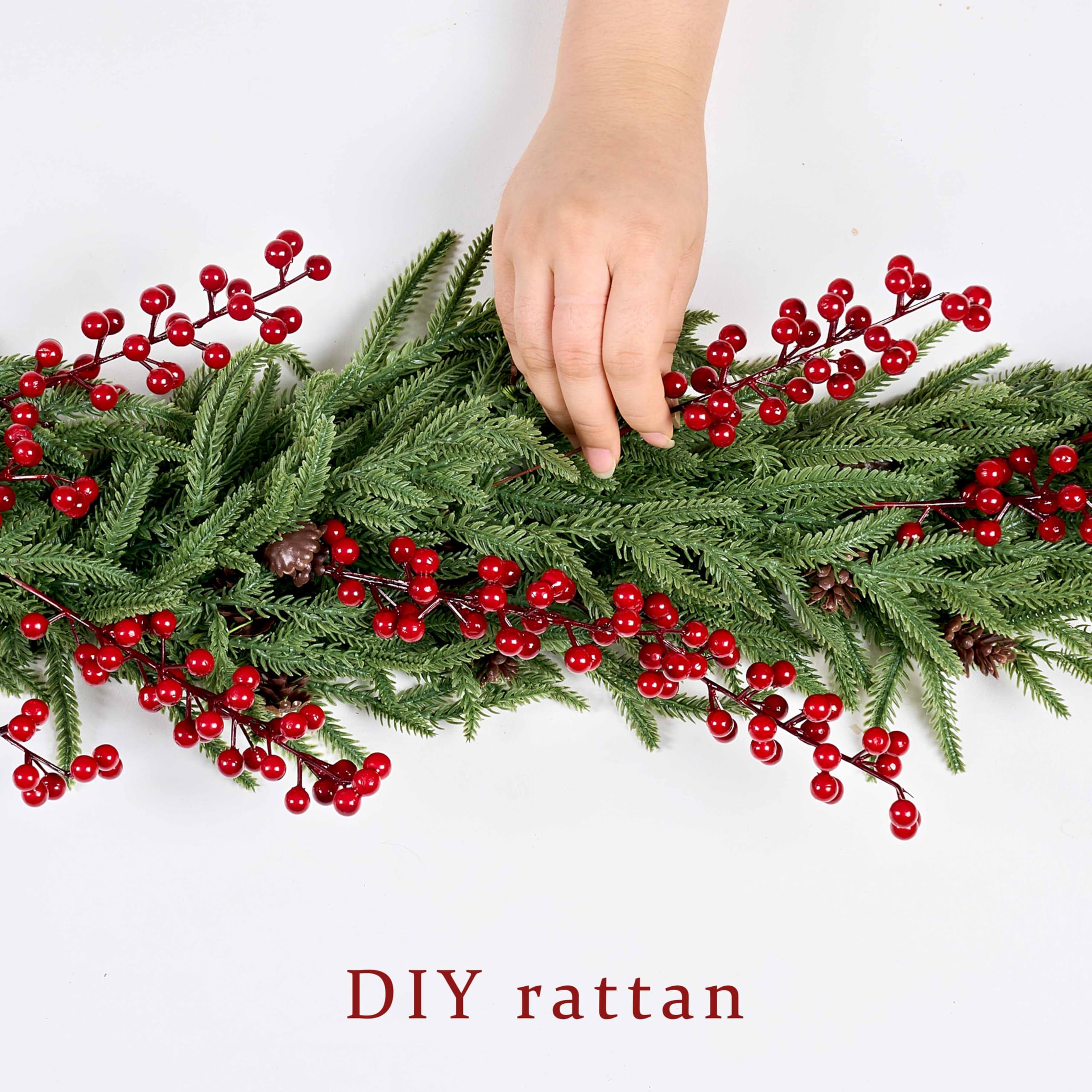 zjlmit 36 Pack Christmas Tree Decorations Artificial Red Berry Stems 8.5 Inch Christmas Berry Picks with Holly Berries for Xmas