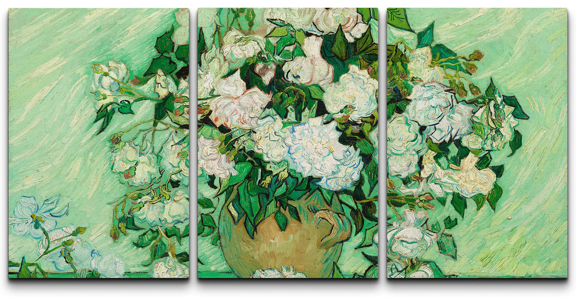 Wall26 Canvas Print Wall Art Set White Rose Flowers Vincent Van Gogh Classical Illustrations Fine Art Decorative Historic Vintag