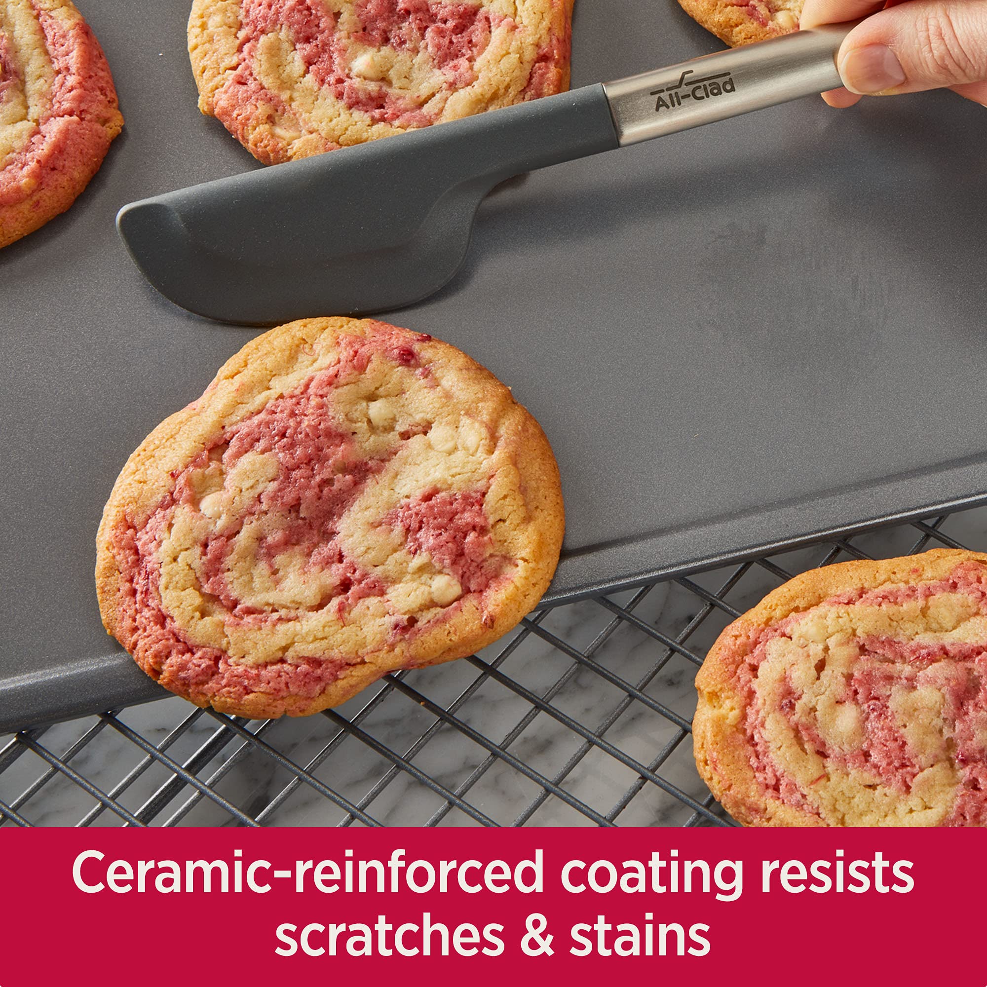 All-Clad Pro-Release Nonstick Bakeware Quarter Sheet Pan 13x9 Inch Oven Safe 450F Half Sheet  Cookie Sheet  Muffin Pan  Cooling & Baking Rack  Round Cake Pan  Loaf Pan  Baking Pan Grey