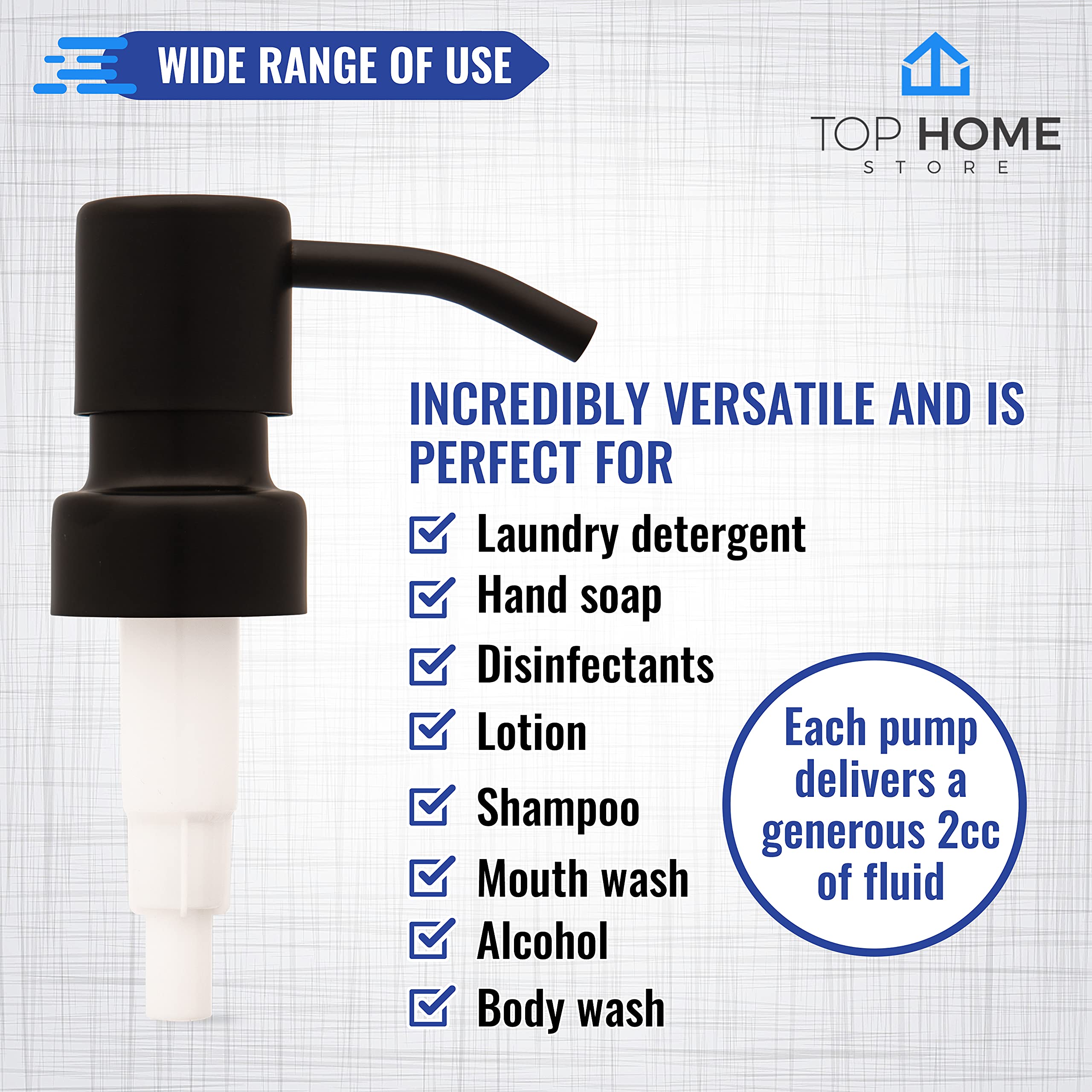 Stainless Steel Soap and Lotion Dispenser Pumps  Replacement for Your Bottles (Black Matte  2 Pack)