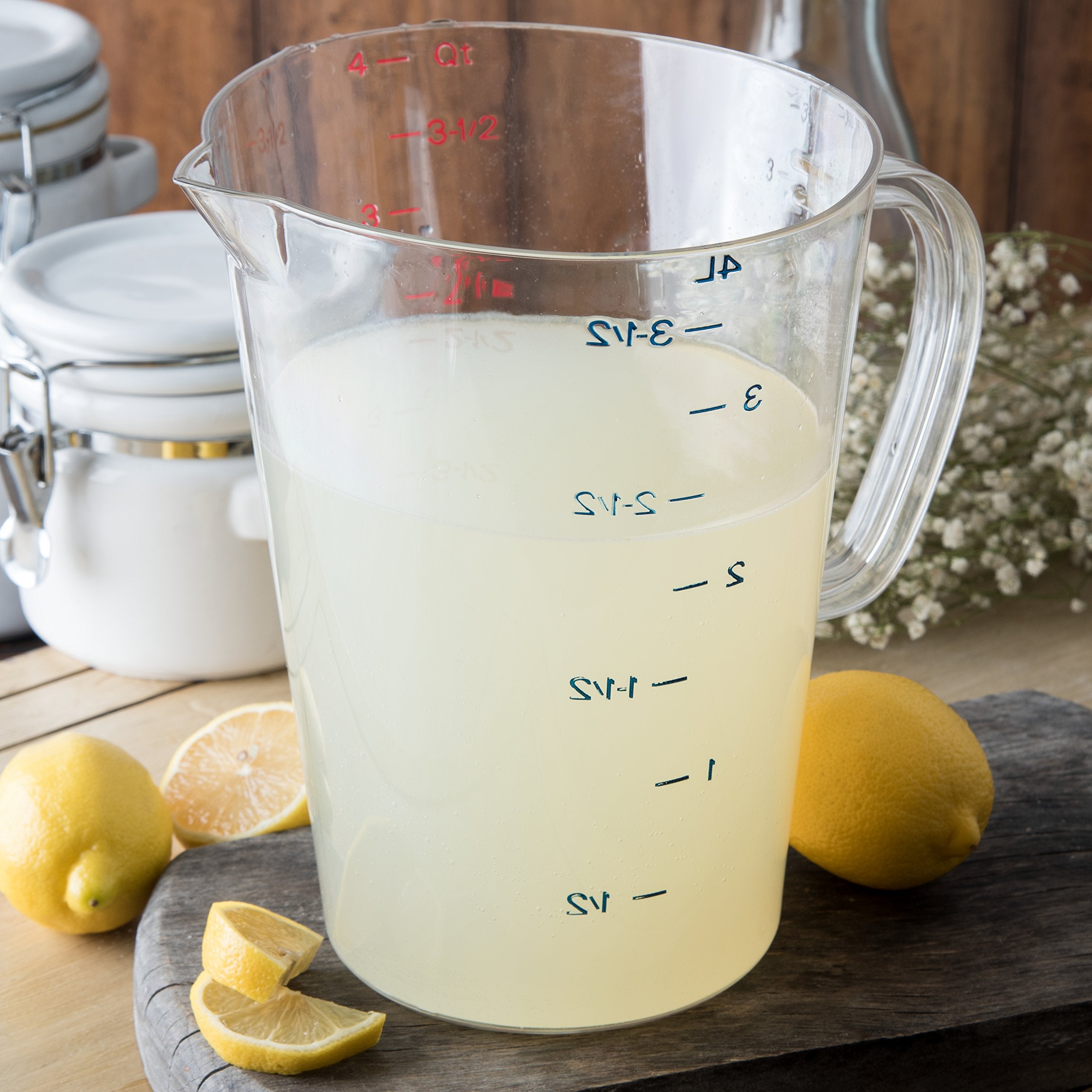 Carlisle FoodService Products 4314507 Commercial Plastic Measuring Cup  1 Gallon  Clear