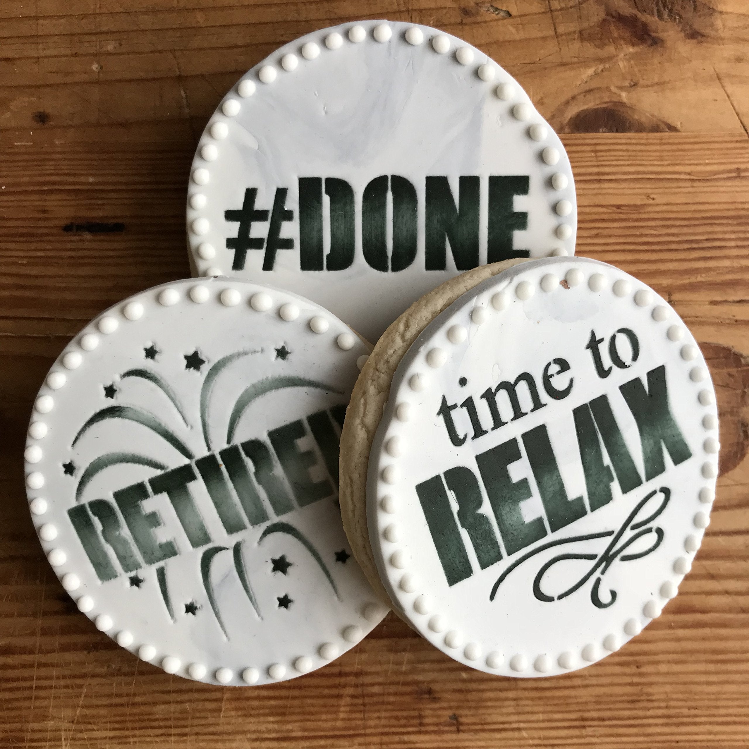 Retired Cookie Stencil Set | Retirement Gifts For Men Women | Retirement Party Decorations | Retirement Decorations For Coworker