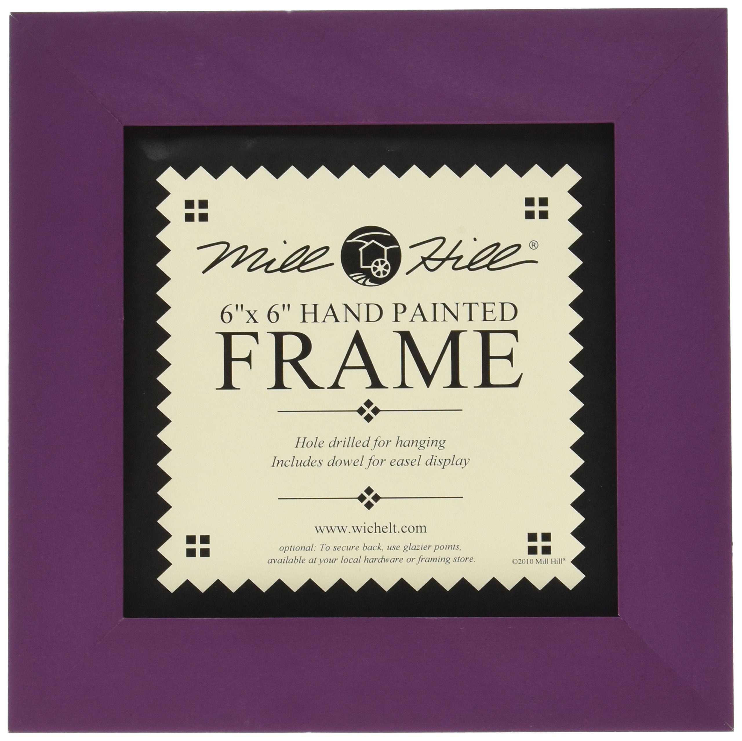 Mill Hill Wooden Frame, 6 By 6-Inch, Matte Purple