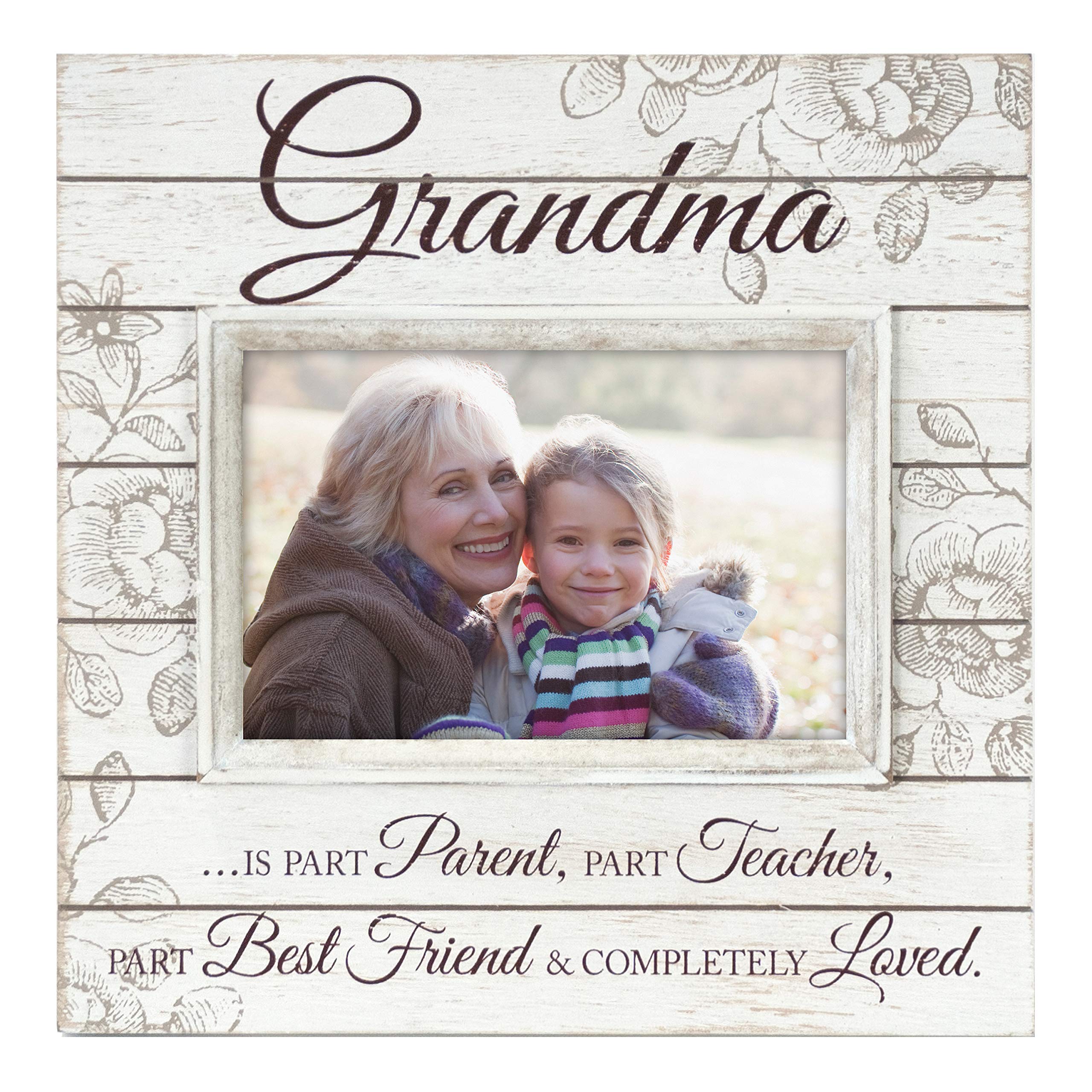 Malden International Designs Sun Washed Words Grandma Cream Distressed Picture Frame, 4x6, Cream