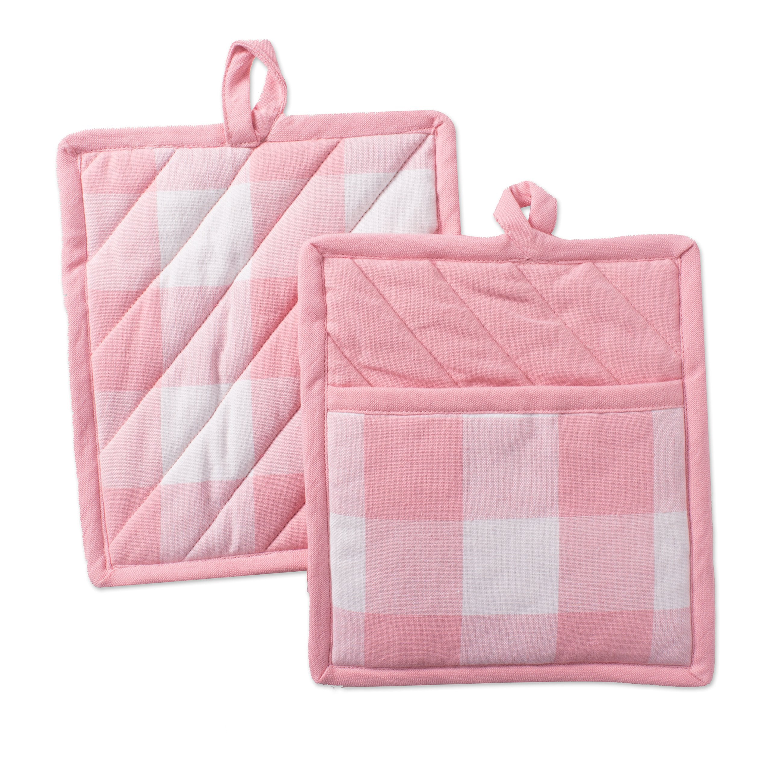 DII Pink Buffalo Check Potholder (Set of 2)