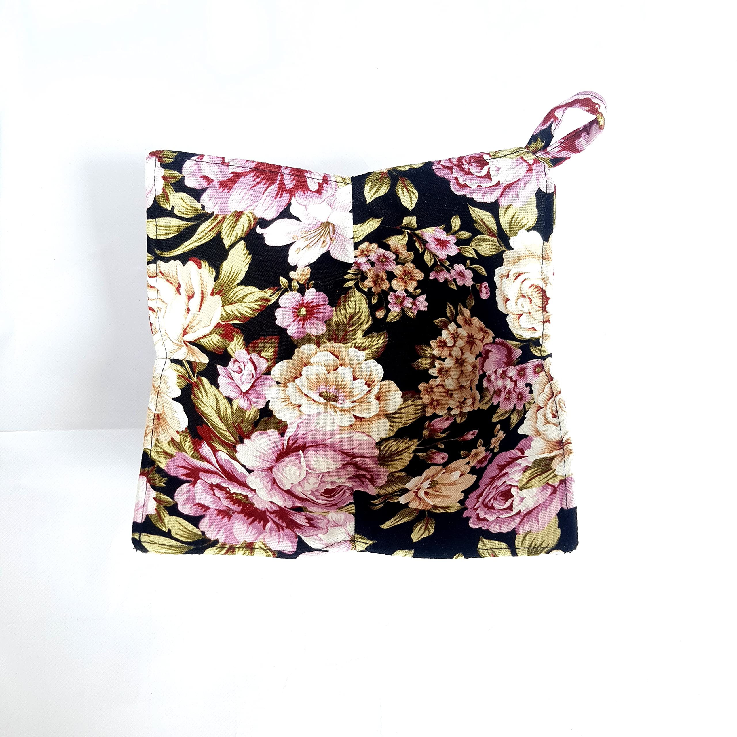Cushystore Bowl Cozy Pot Holder Canvas Holders Heat And Cold Resistant Anti-Scalding Protector (Night Rose Garden), 7.5X7.5X4 In