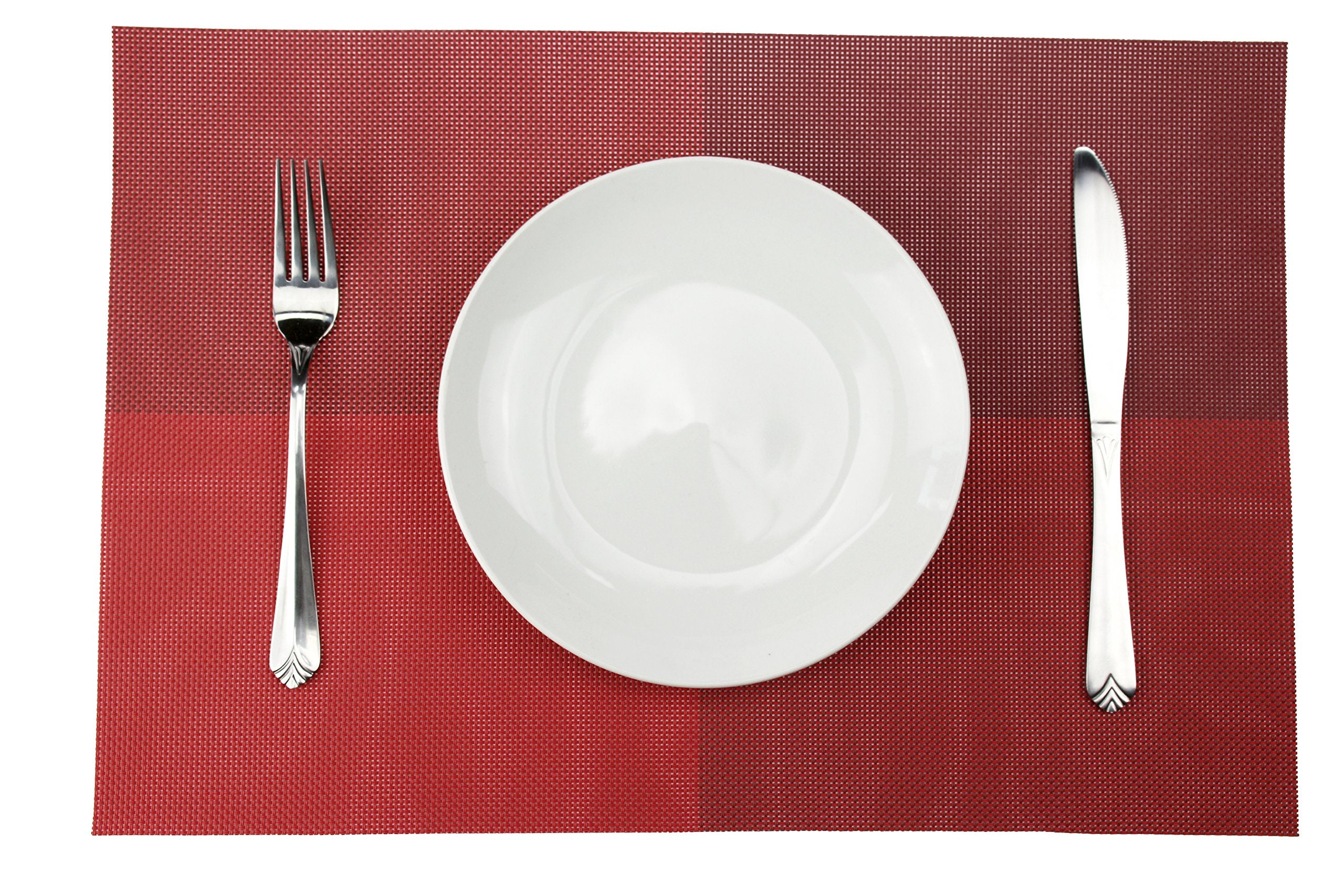 Gefeii Deluxe Pvc Woven Vinyl Non-Slip Heat-Resistant Grid Placemats Kitchen Dining Party Environmental Table Mats Place Mats Pa