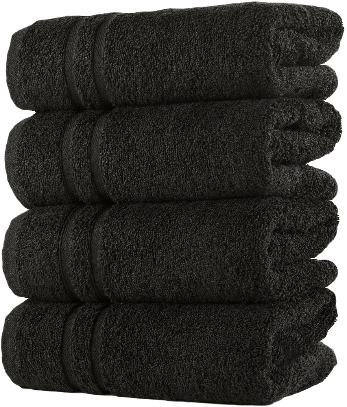 Hawmam Linen Black Hand Towels 4-Pack - 16 X 29 Turkish Cotton Premium Quality Soft And Absorbent Small Towels For Bathroom