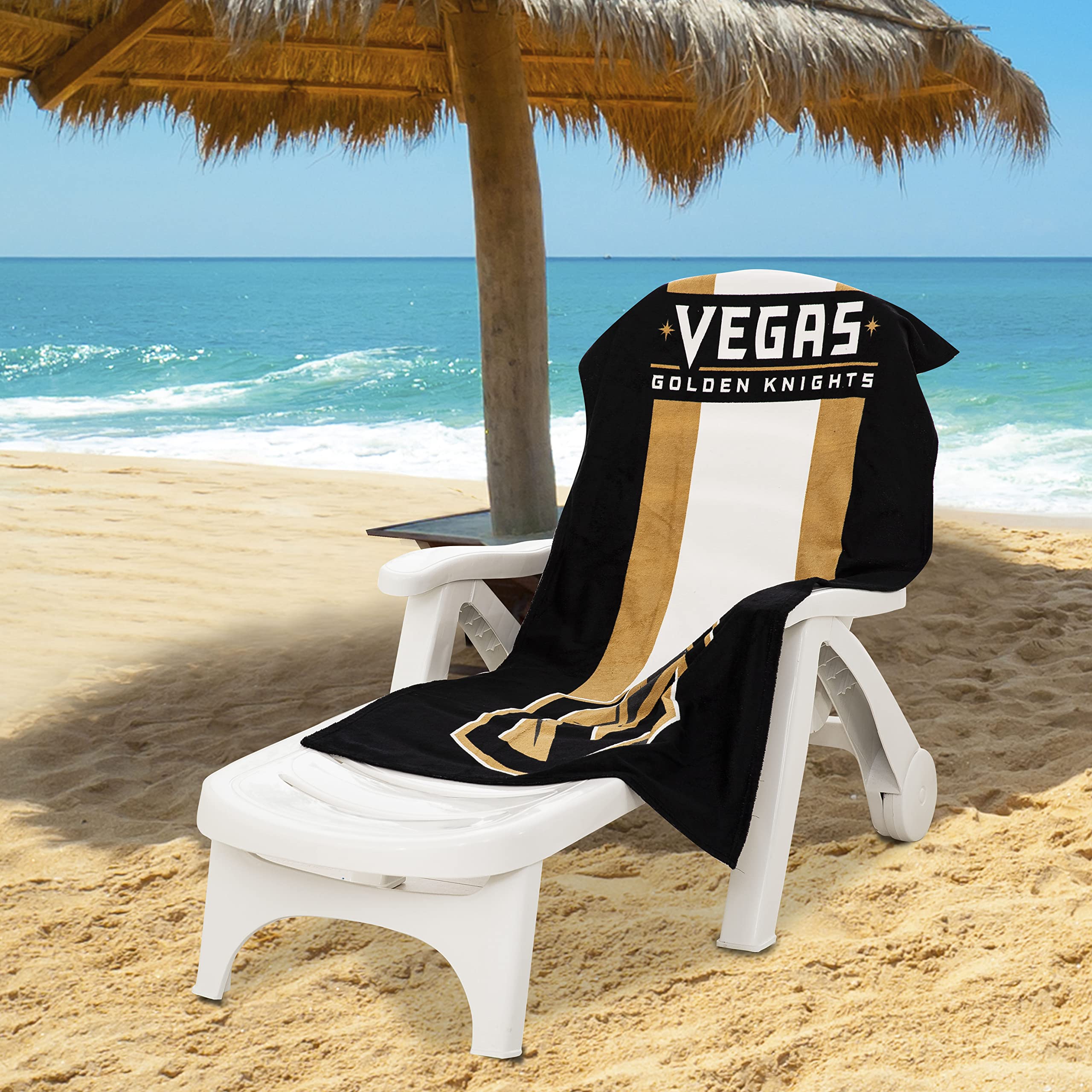 Northwest Nhl Vegas Golden Knights Beach Towel, 30 X 60, Zone Read