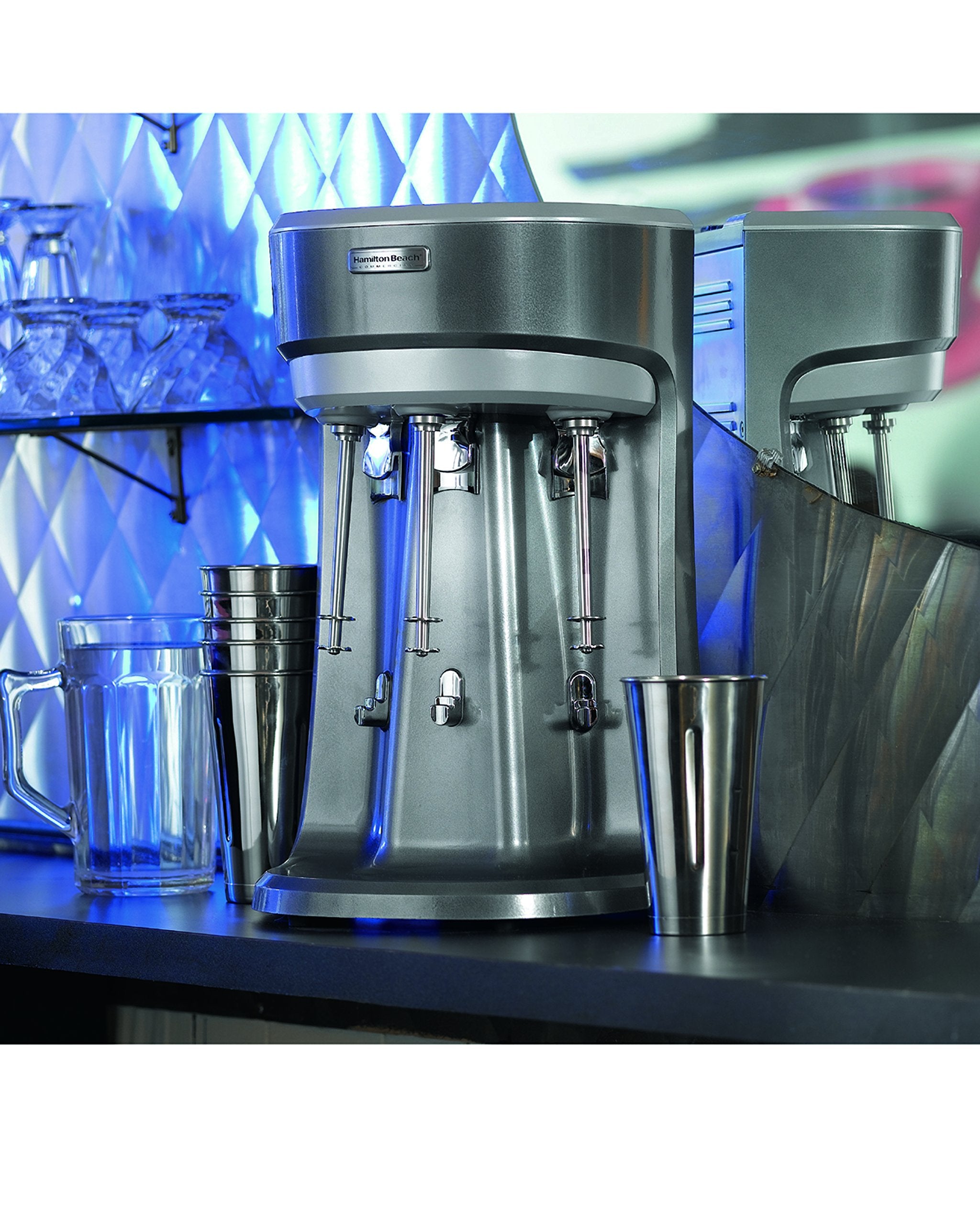 Hamilton Beach Hmd400 120V Triple Spindle Commercial Drink Mixer, Grey