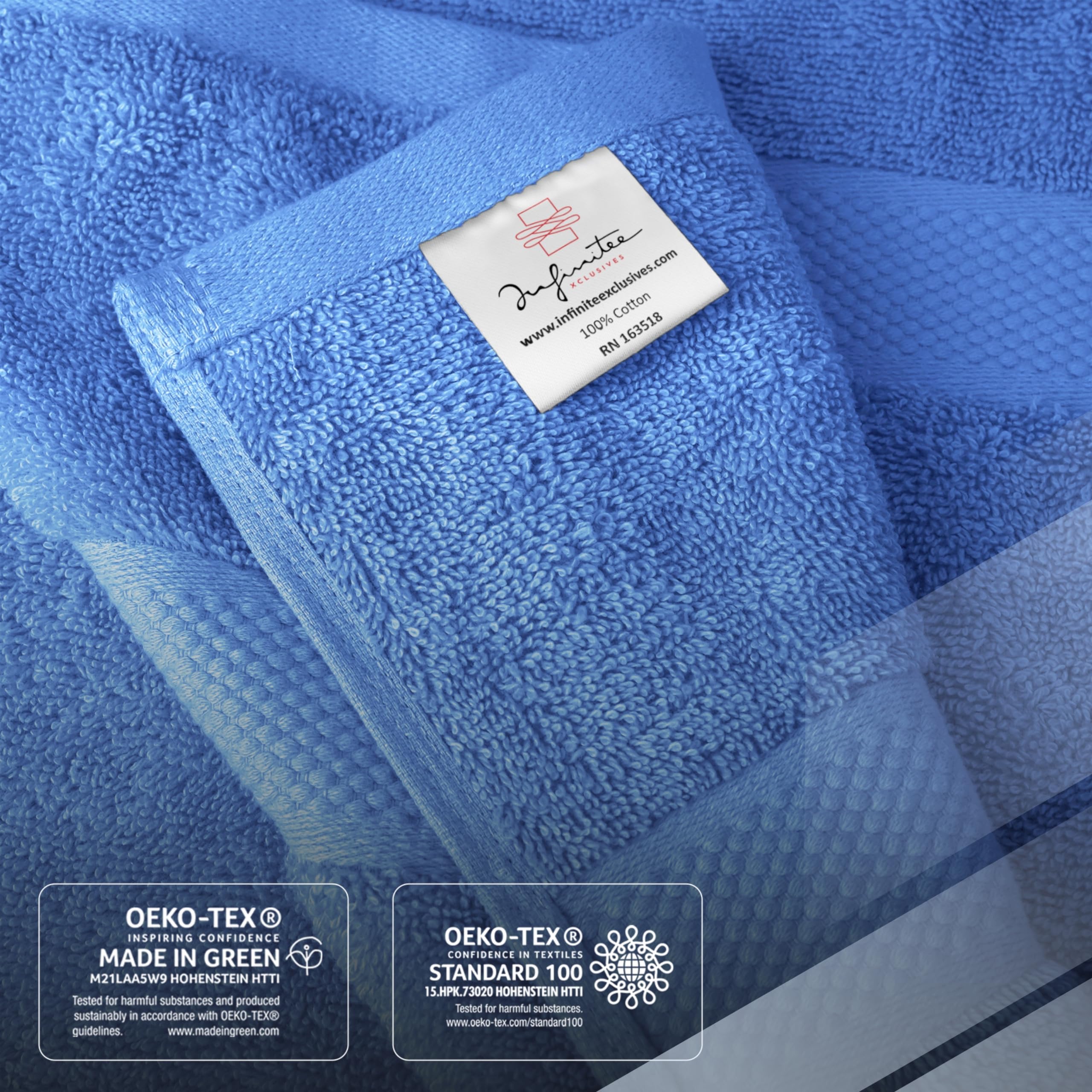 Infinitee Xclusives Premium Bath Towels For Bathroom Set Of 4 (27X54 Inches), 100% Soft Ring-Spun Cotton Bathroom Towels (Eloque