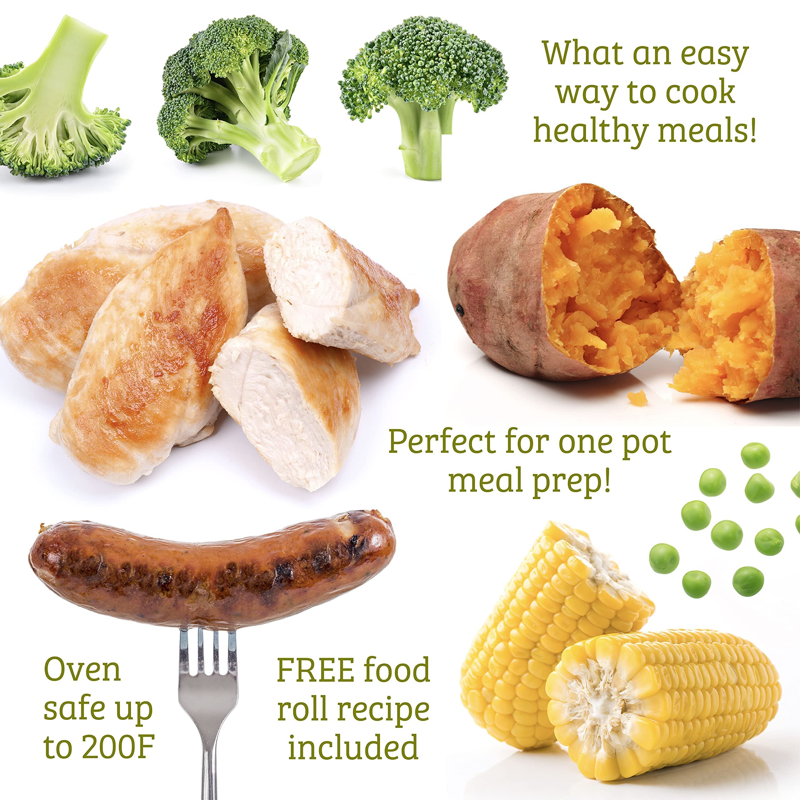 Disposable Heat Resistant Cooking Bags - Multi-Use Bpa-Free Plastic Food Bags Good For Poultry & Vegetables. For Cooking, Reheat