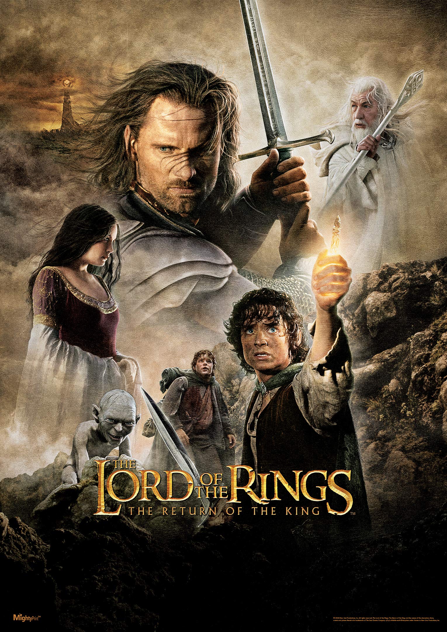 Mightyprint Lord Of The Rings - The Return Of The King - Original Movie Cover Art - Durable 17    X 24 Wall Art - Not Made Of Pa