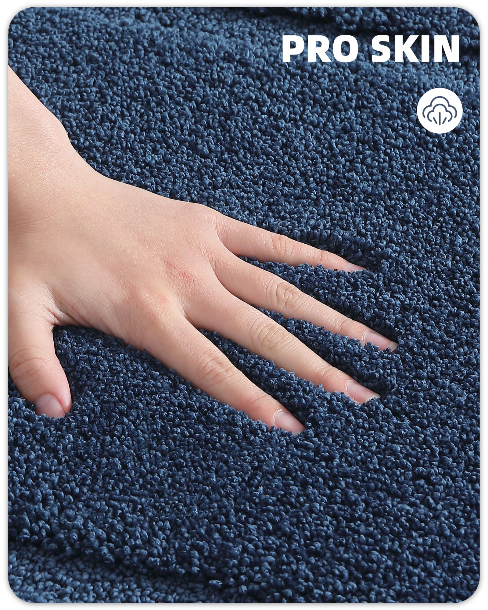Color&Geometry Blue Bathroom Rugs, Non Slip, Absorbent, Soft, Washable, Thick Bath Mat, 16''X24'' Small Bath Rug Bath Mats For B