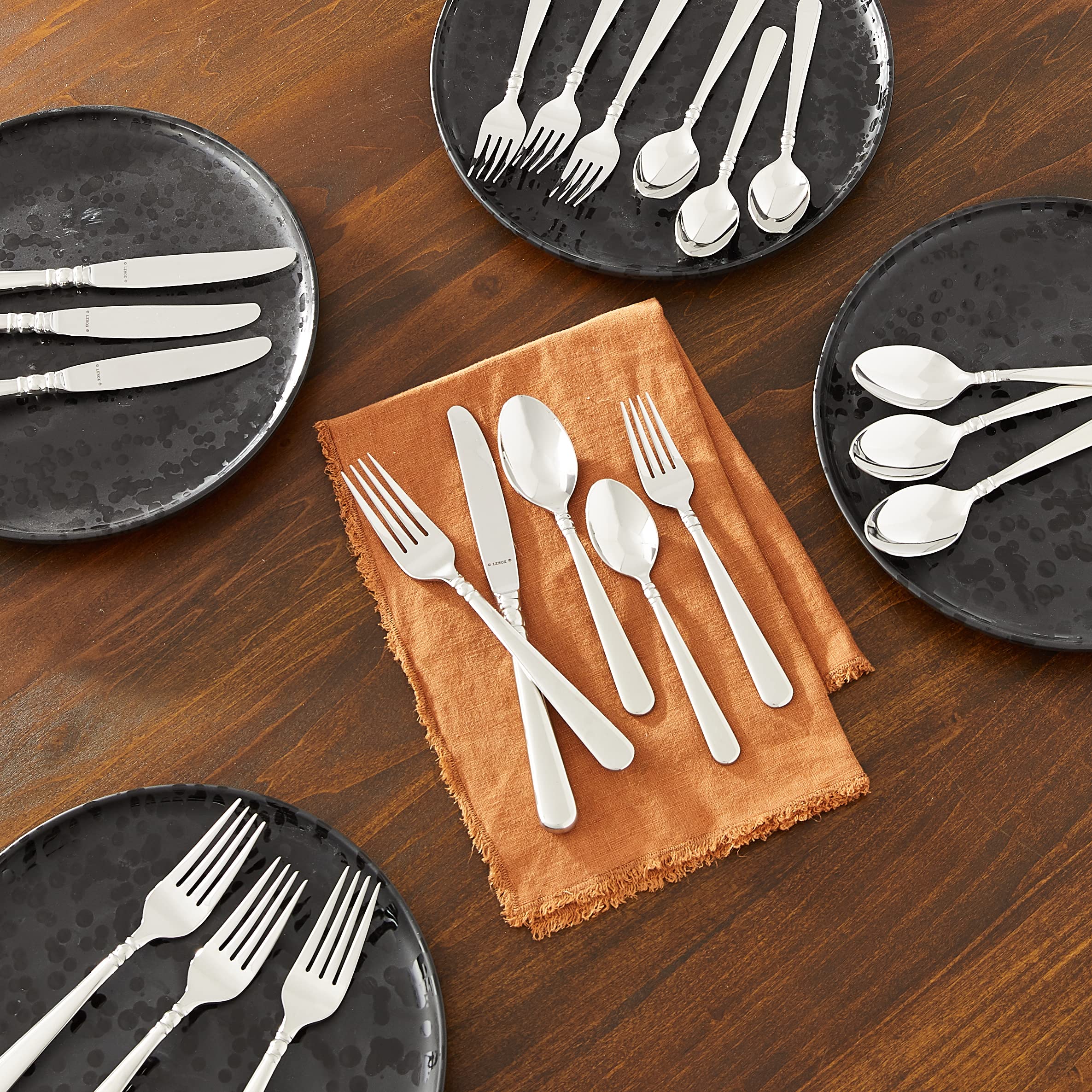 Lenox Pearl Platinum Flatware, 20-Piece Set, Metallic