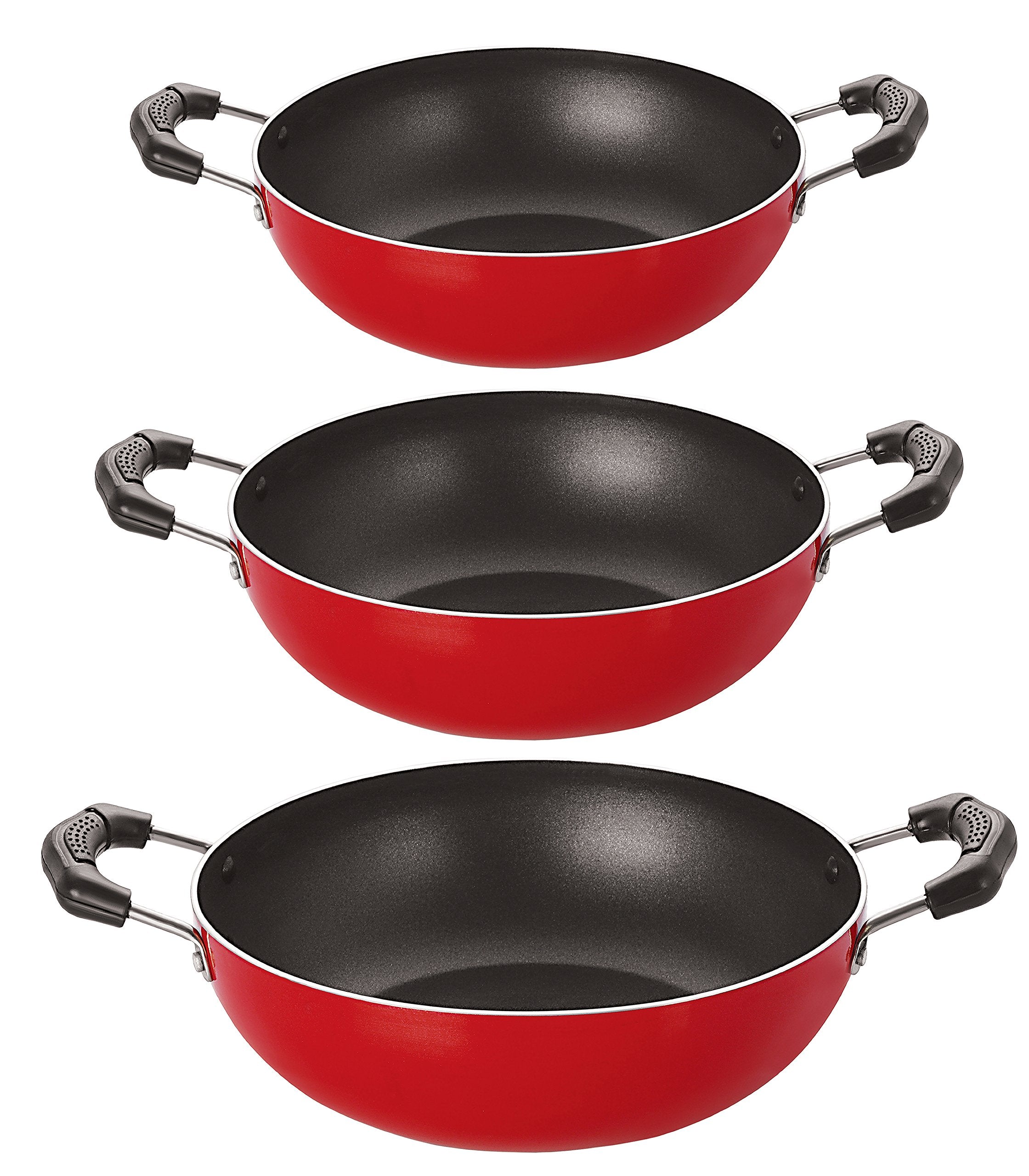 Nirlon Dishwasher Safe NonStick Aluminium Kitchenware Combo Gift Set With Bakelite Handle, 2.6Mm_Kd10_Kd13_Kd14