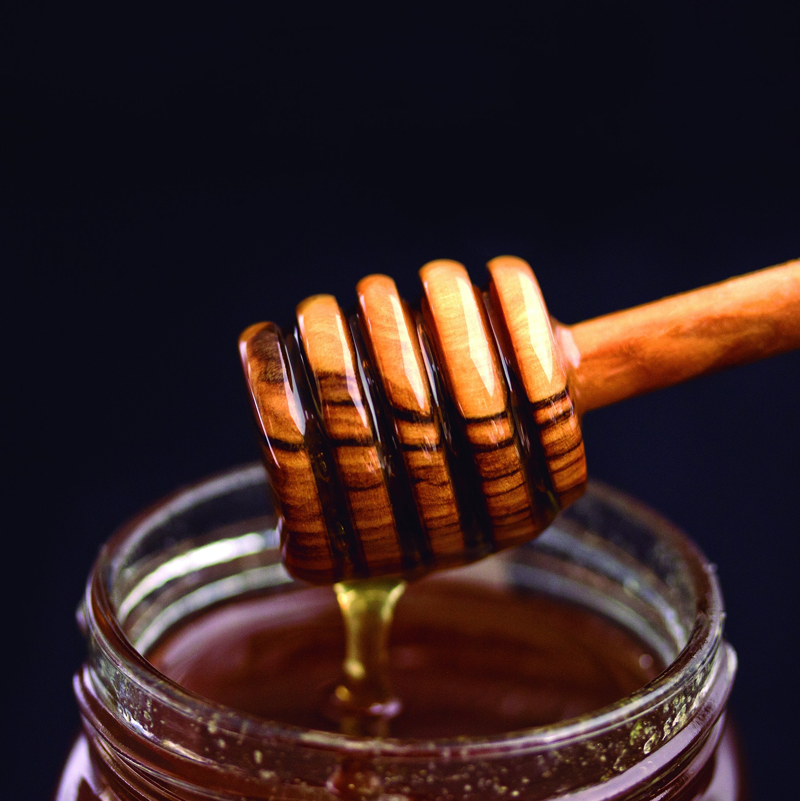 Berard Olive Wood Honey Dipper, 6 Inch, Brown