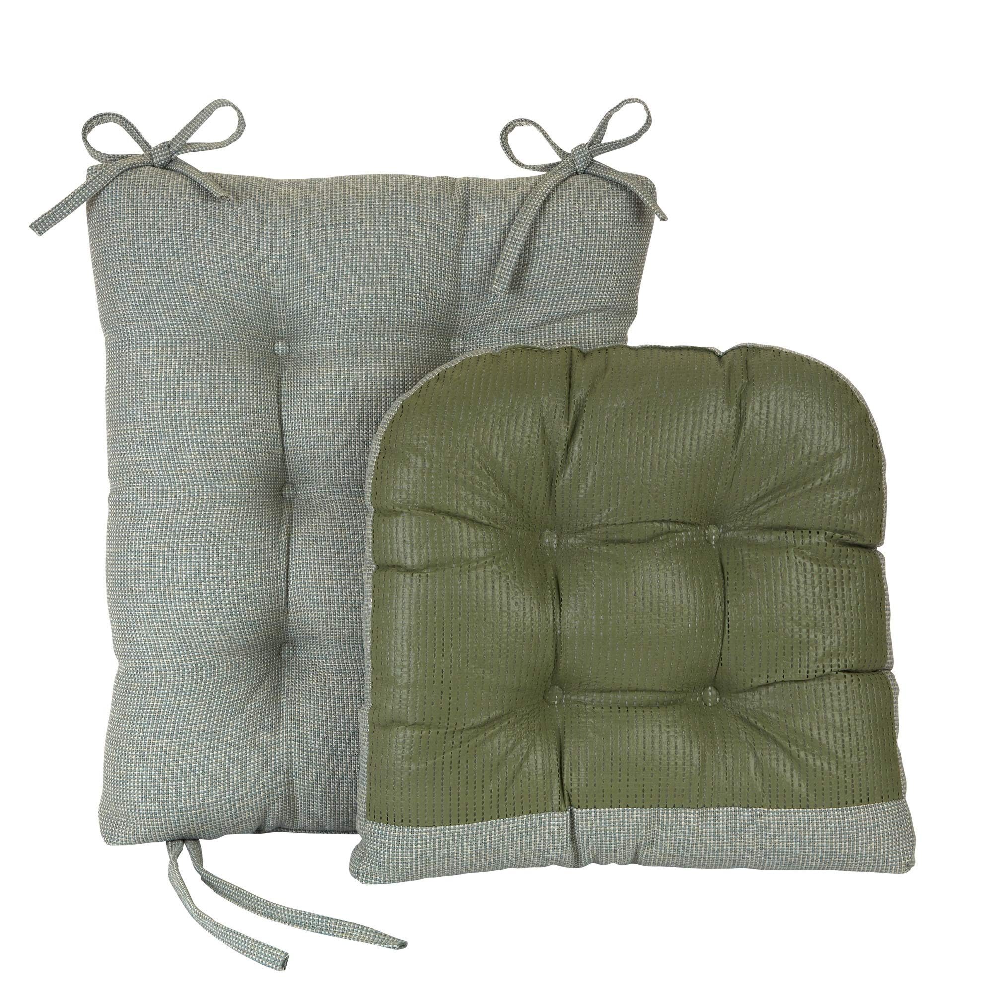 Klear Vu Non-Slip Omega Rocking Chair Cushions Set, Seat And Seatback Pads, 2 Piece, Grey