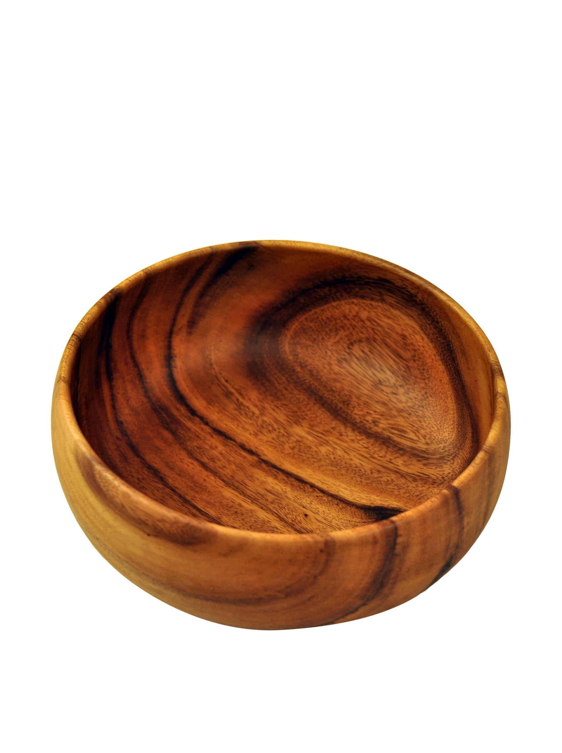 Pacific Merchants Acaciaware, Acacia Wood Calabash Salad Bowl 10'' X 3'', Hand Made From One Solid Piece Of Hardwood, Sustainabl