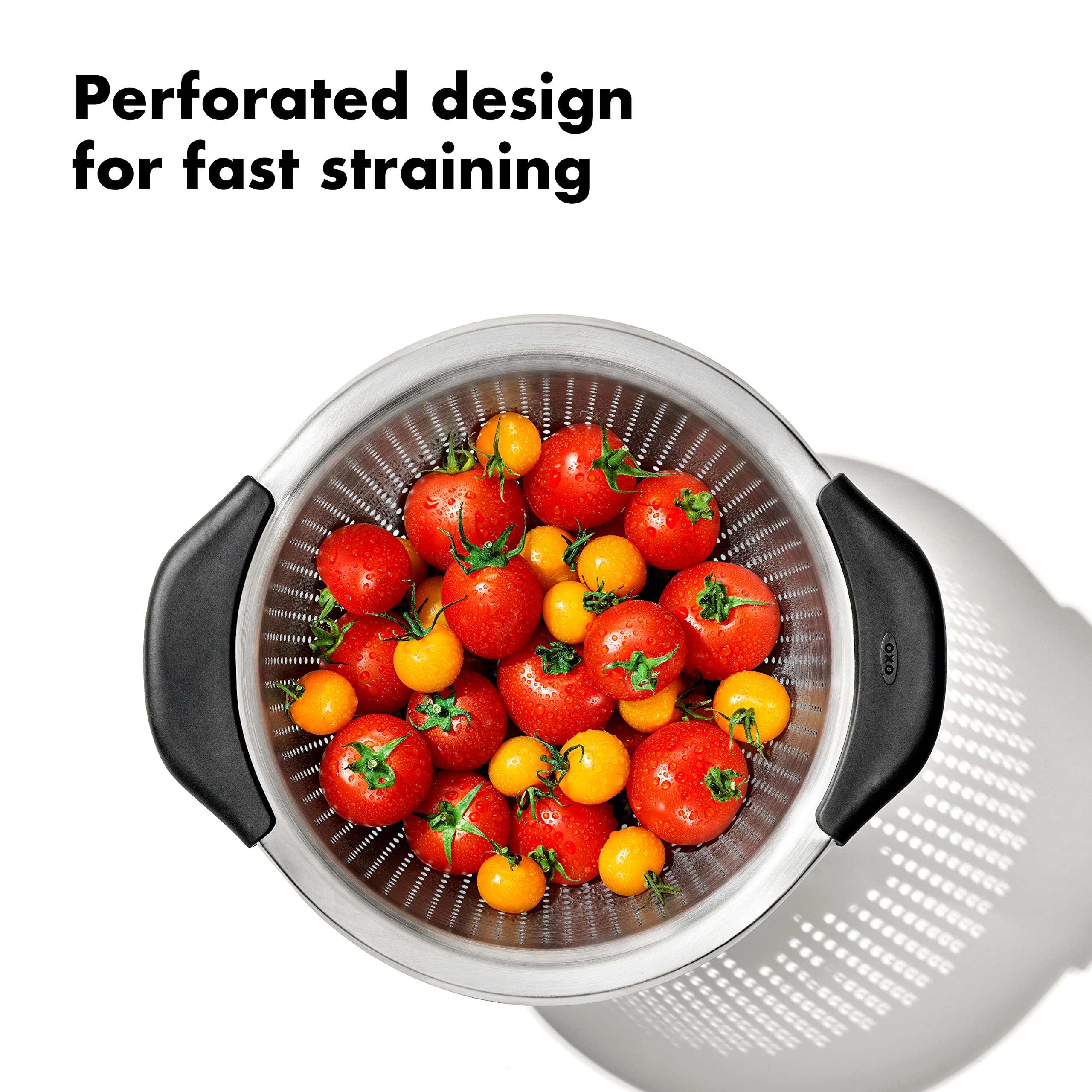 OXO Good Grips Stainless Steel Colander, 3 Qt/2.8L, Durable Kitchen Strainer