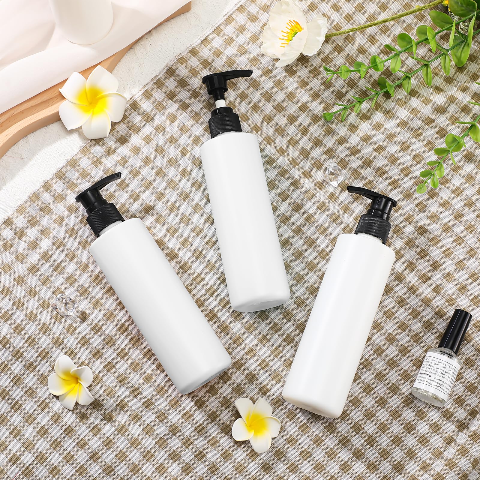 20 Pcs Plastic Pump Dispenser Bottle 8 oz Refillable Plastic Pump Bottles Bulk Pump Bottle Lotion Container Travel Lock Empty Lotion Bottles for Shampoo Massage Oil Dispensing Lotions