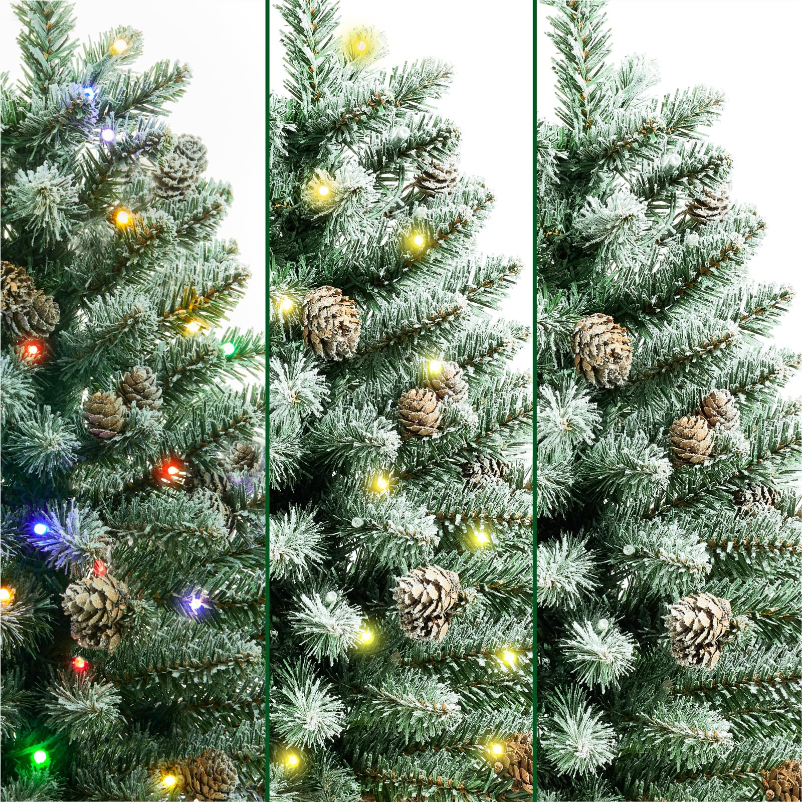 2 ft Mini Christmas Trees with Red Bow Base, 25 F5 LED Lights, 24 Decorated Burlap Artificial Tabletop Christmas Trees with Floc