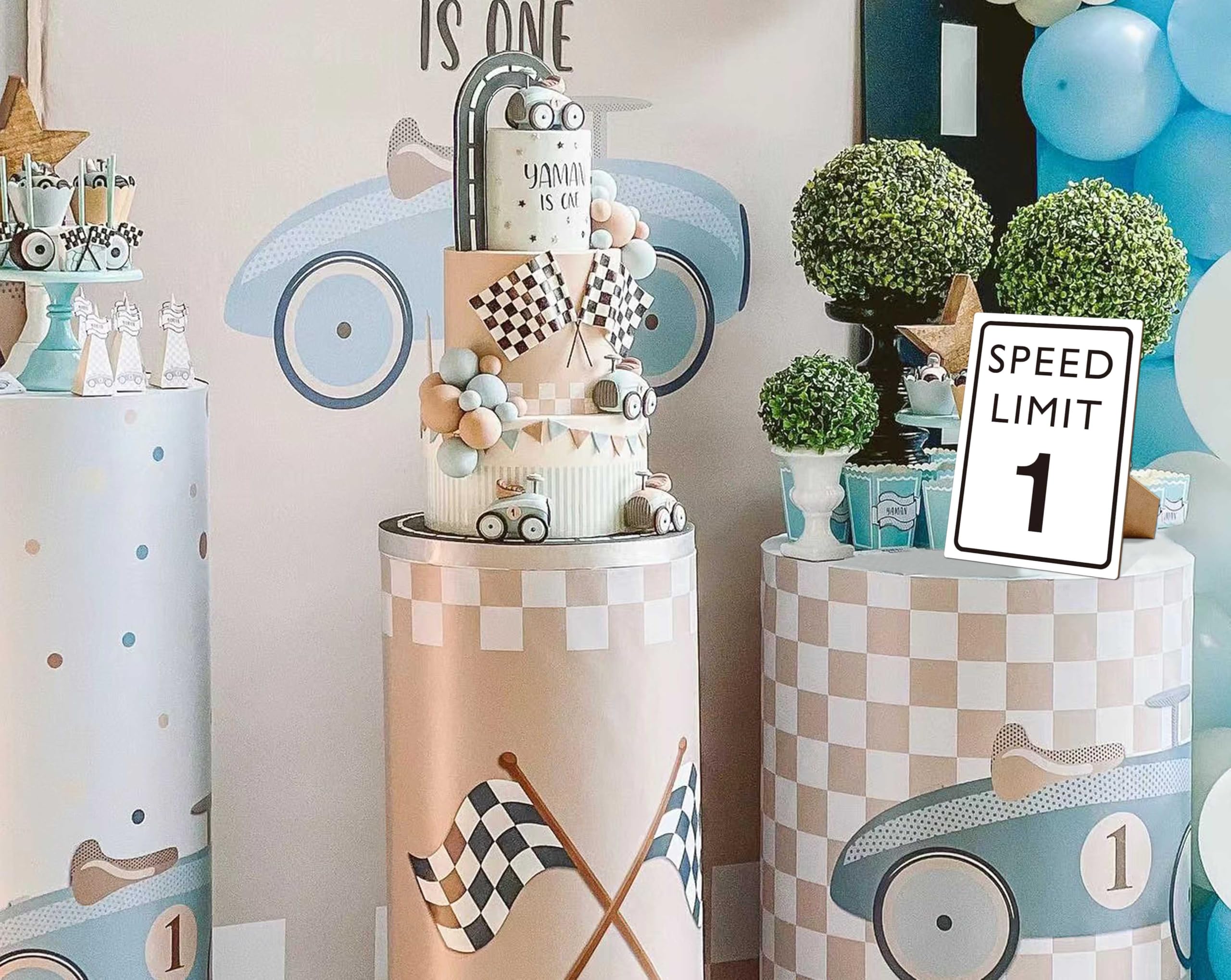 Race Car Birthday Decor, Speed Limit Sign, Fast One, Race Car Birthday Party Decorations, 8  11 Wooden Play Sign with Stand, Let