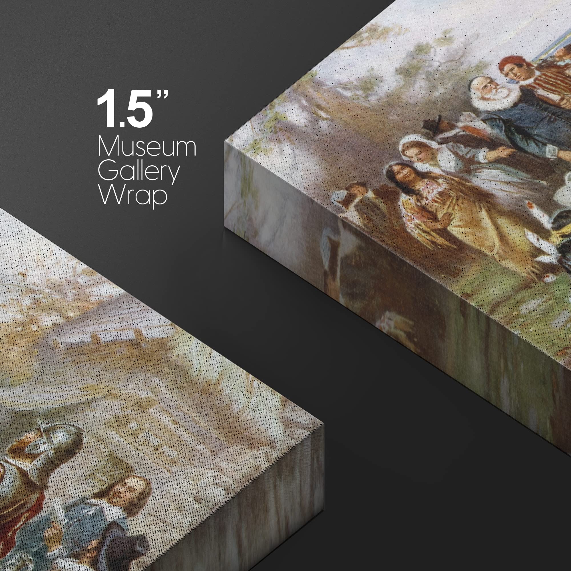 Wall26 - The First Thanksgiving By Jean Leon Gerome Ferris - Canvas Print Wall Art Famous Painting Reproduction - 24'' X 36''