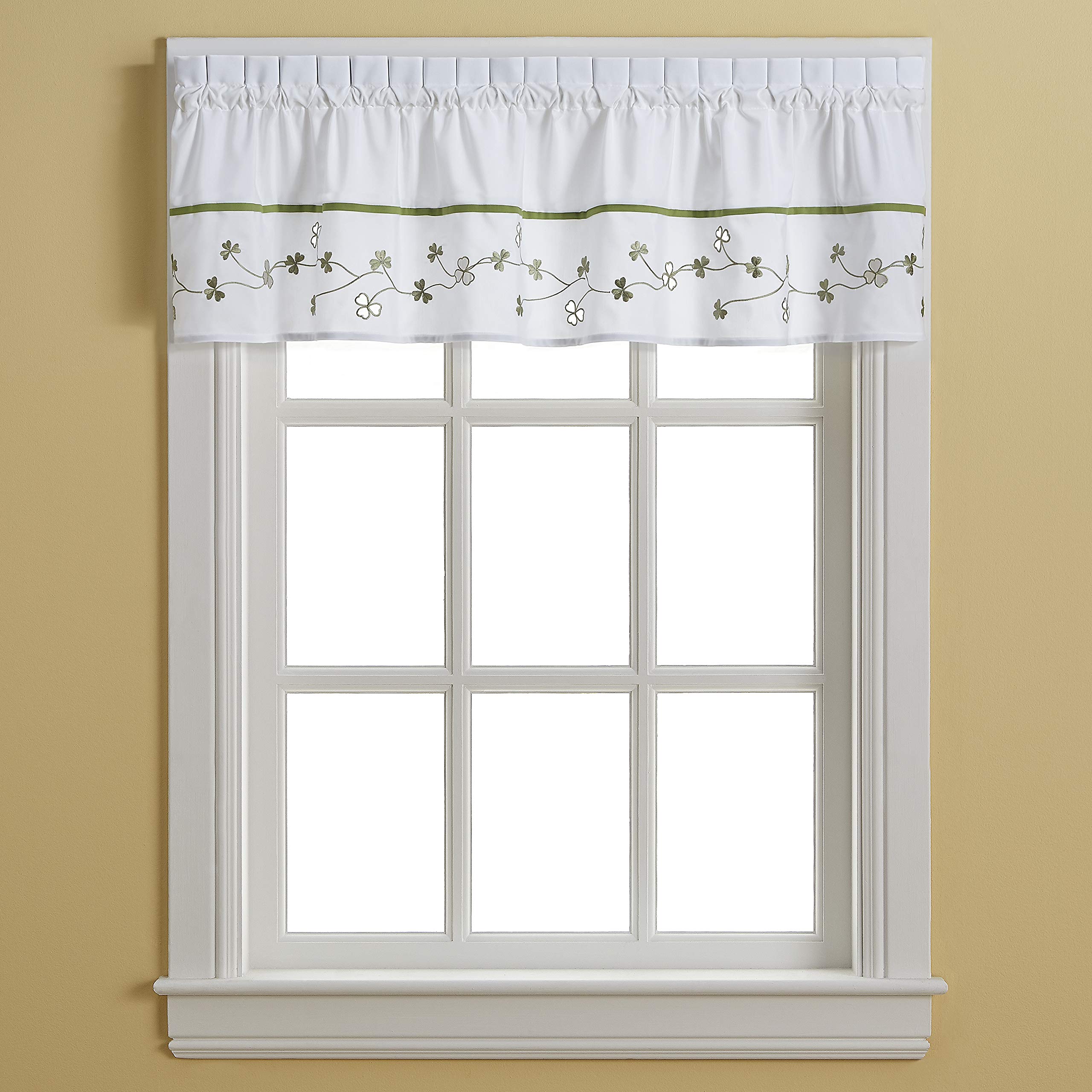 CHF Clover Kitchen Crutains, Valance, Green