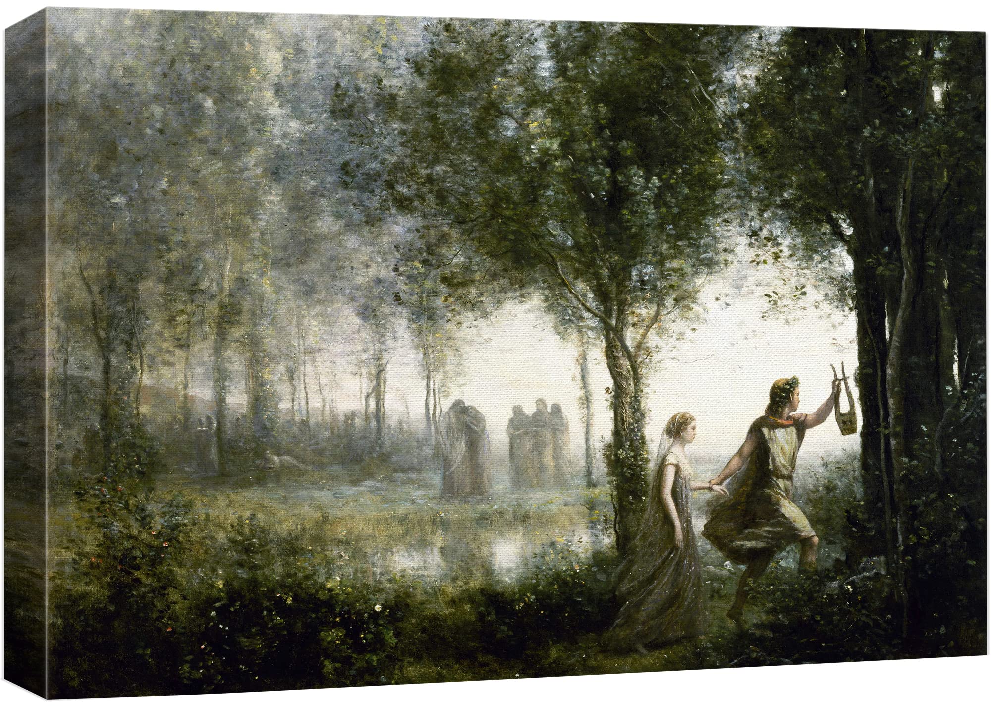 Wall26 - Orpheus Leading Eurydice From The Underworld By Jean-Baptiste-Camille Corot - Canvas Print Wall Art Famous Painting Rep