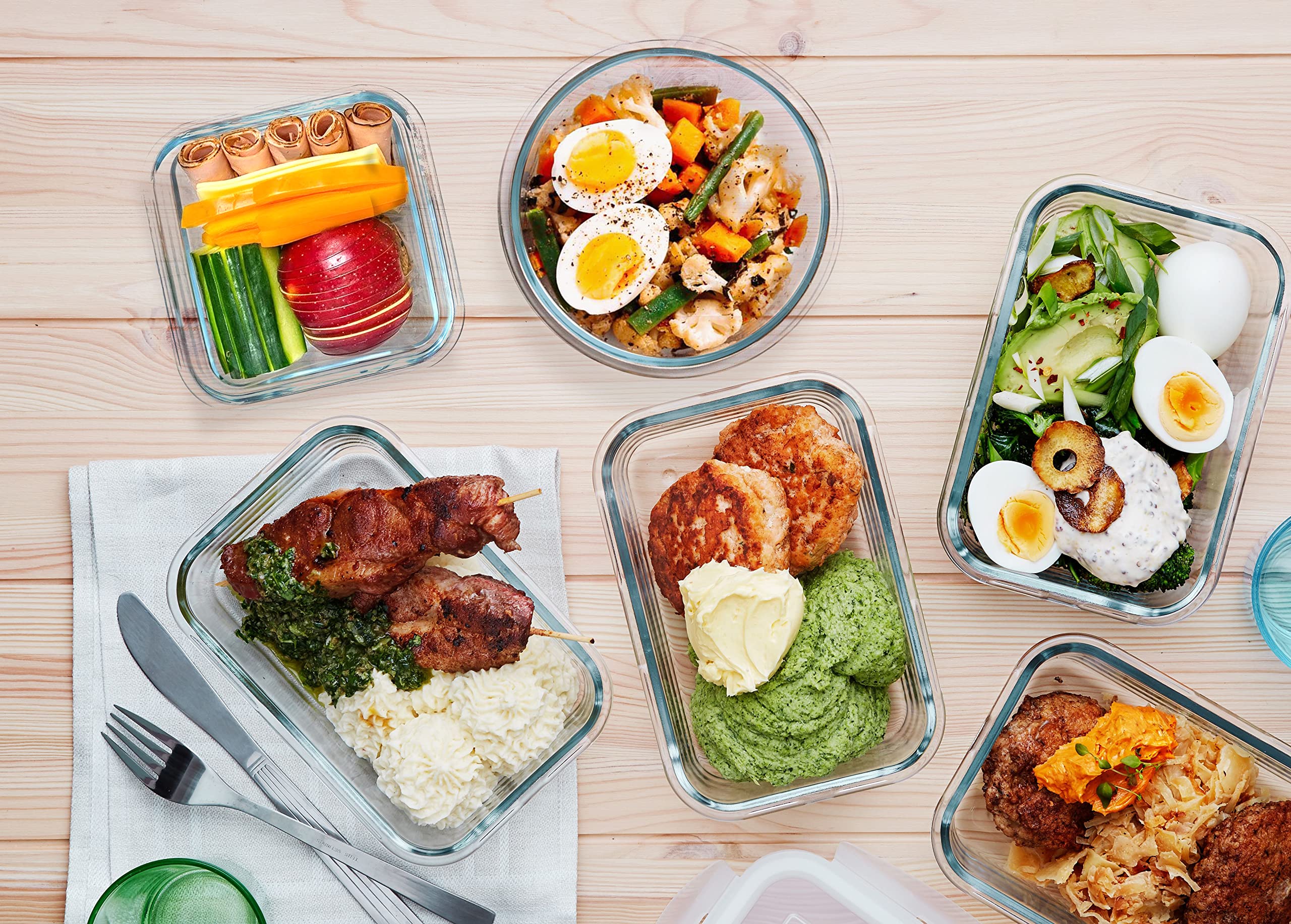 M MCIRCO 30 Pieces Glass Food Storage Containers with Upgraded Snap Locking Lids - Airtight Containers  Microwave  Oven  Freezer and Dishwasher Friendly Meal Prep/Lunch Containers Set
