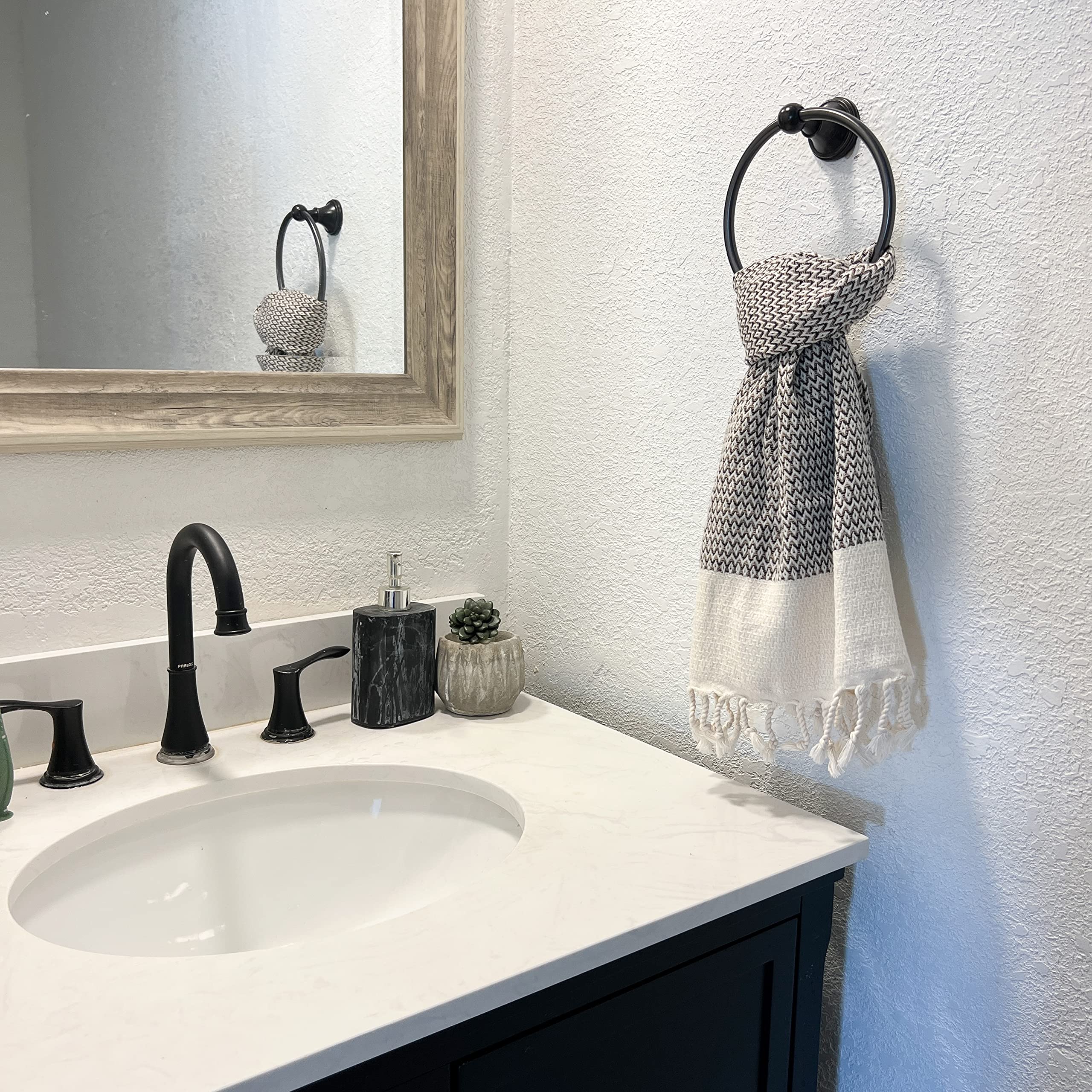 MyAprils Kitchen Towel Set of 2 Turkish Hand Towel for Bathroom Face Head Hair Guest Farmhouse Rustic Kitchen Dining Decor Tea Dishcloth 100% Cotton Hand Towel 19x38 inches