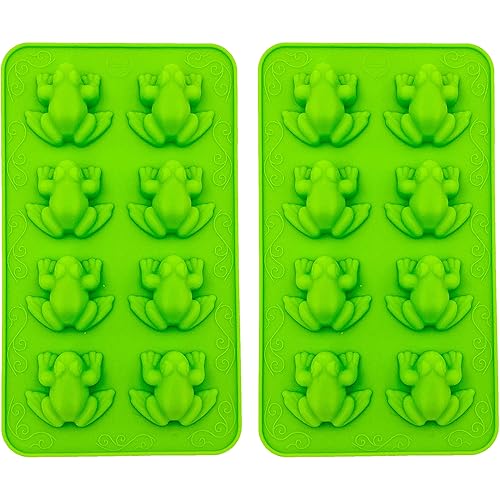Frozen Frogs Silicone Mold, Candy Chocolate Frog Molds For Birthday, Party, Cake Decoration Passover Bake Ware And Ice Trays (2-