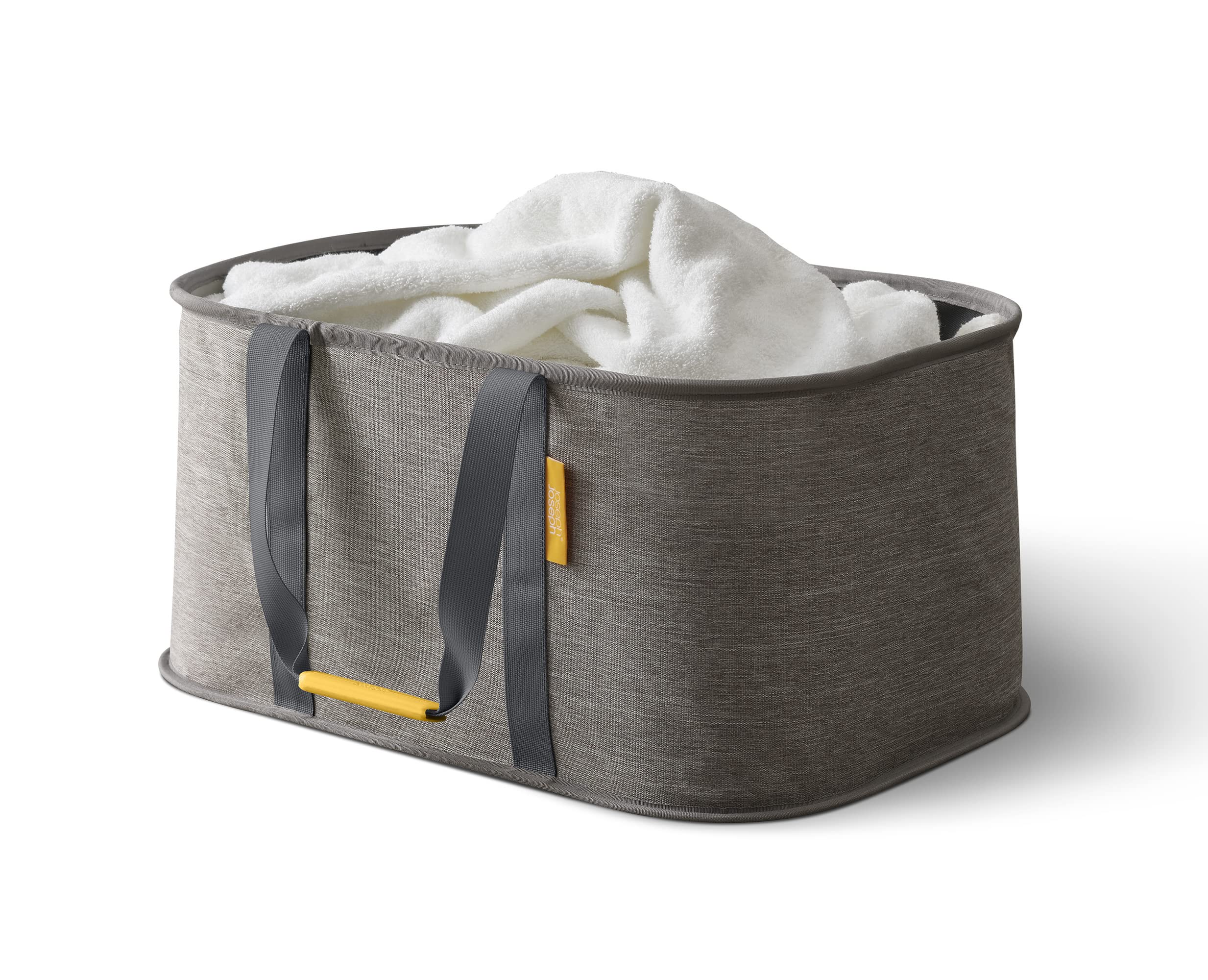 Joseph Joseph Hold-All - Collapsible Folding 35L Washing Laundry Basket Bag, Durable Fabric, Moisture Resistant, Grey