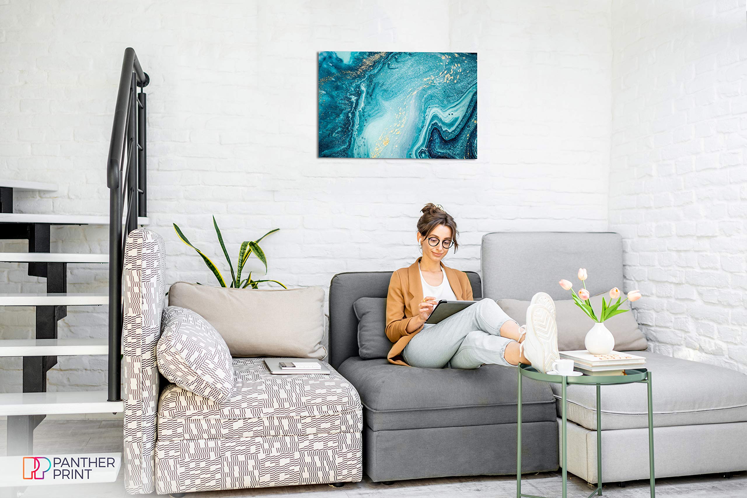 Panther Print Canvas Print, 76X51 Cm (30X20In), Gold