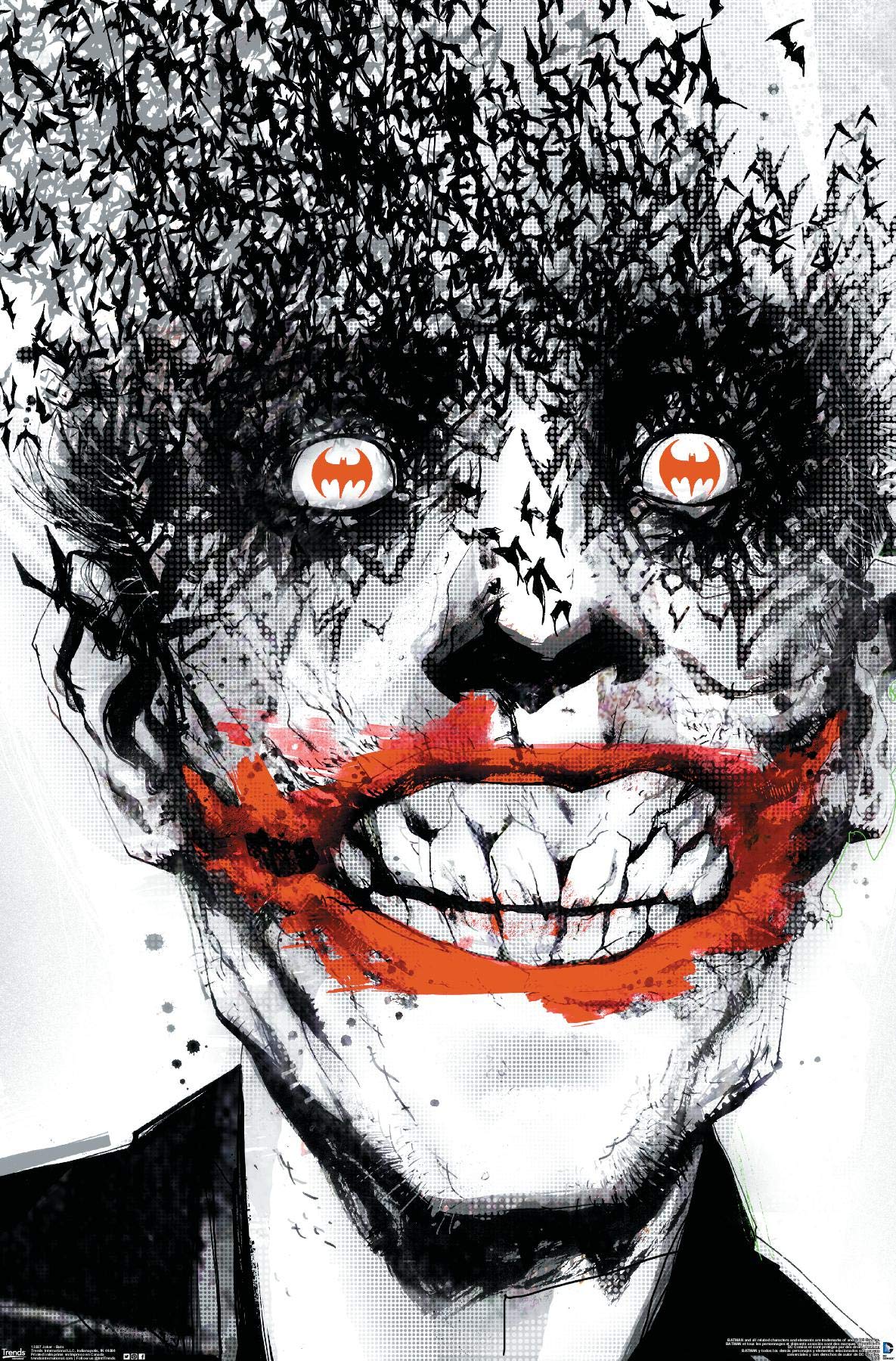 Trends International Dc Comics - The Joker - Bats Wall Poster, 22.375'' X 34'', Unframed Version