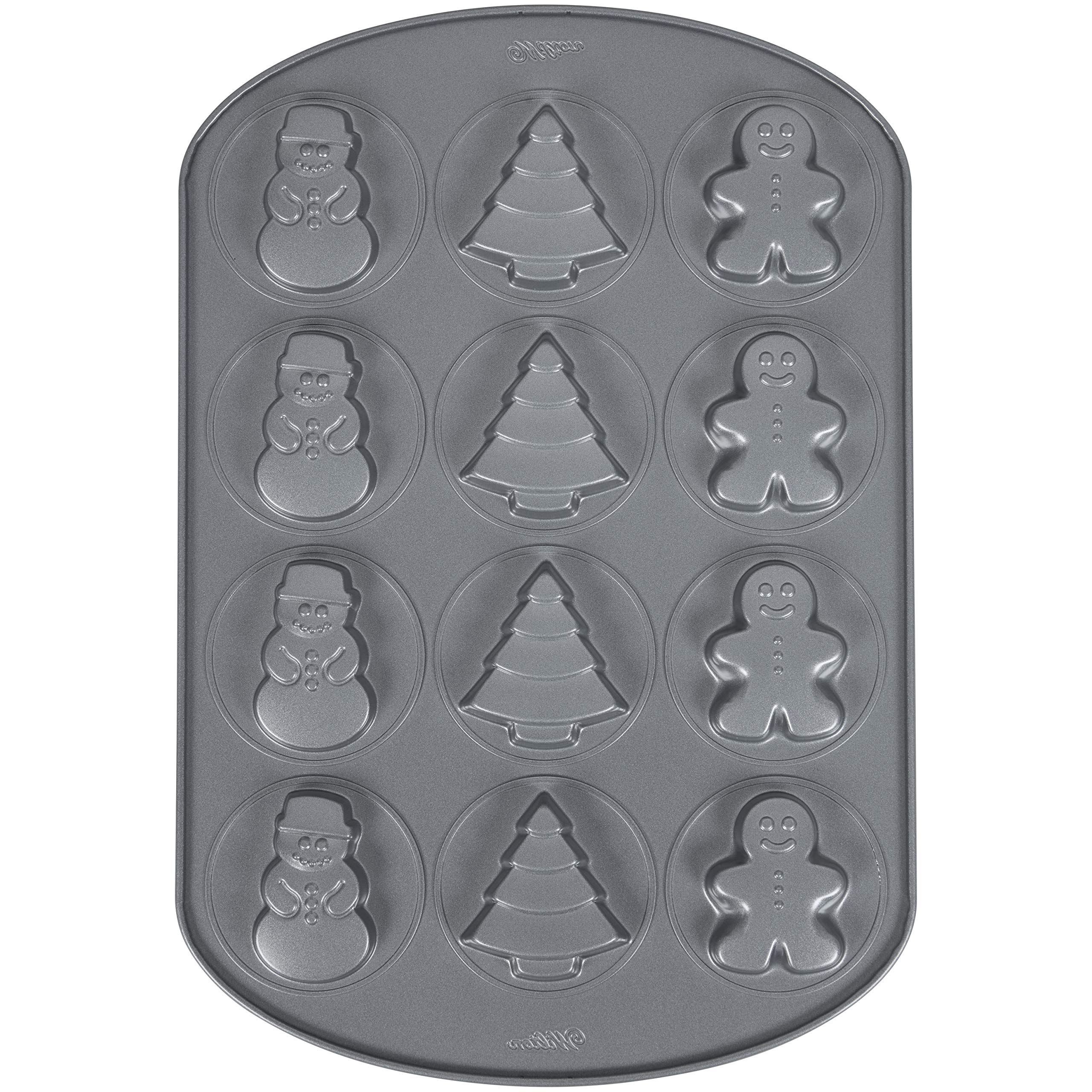 Wilton Holiday Shapes Non-Stick Cookie Pan, 12-Cavity