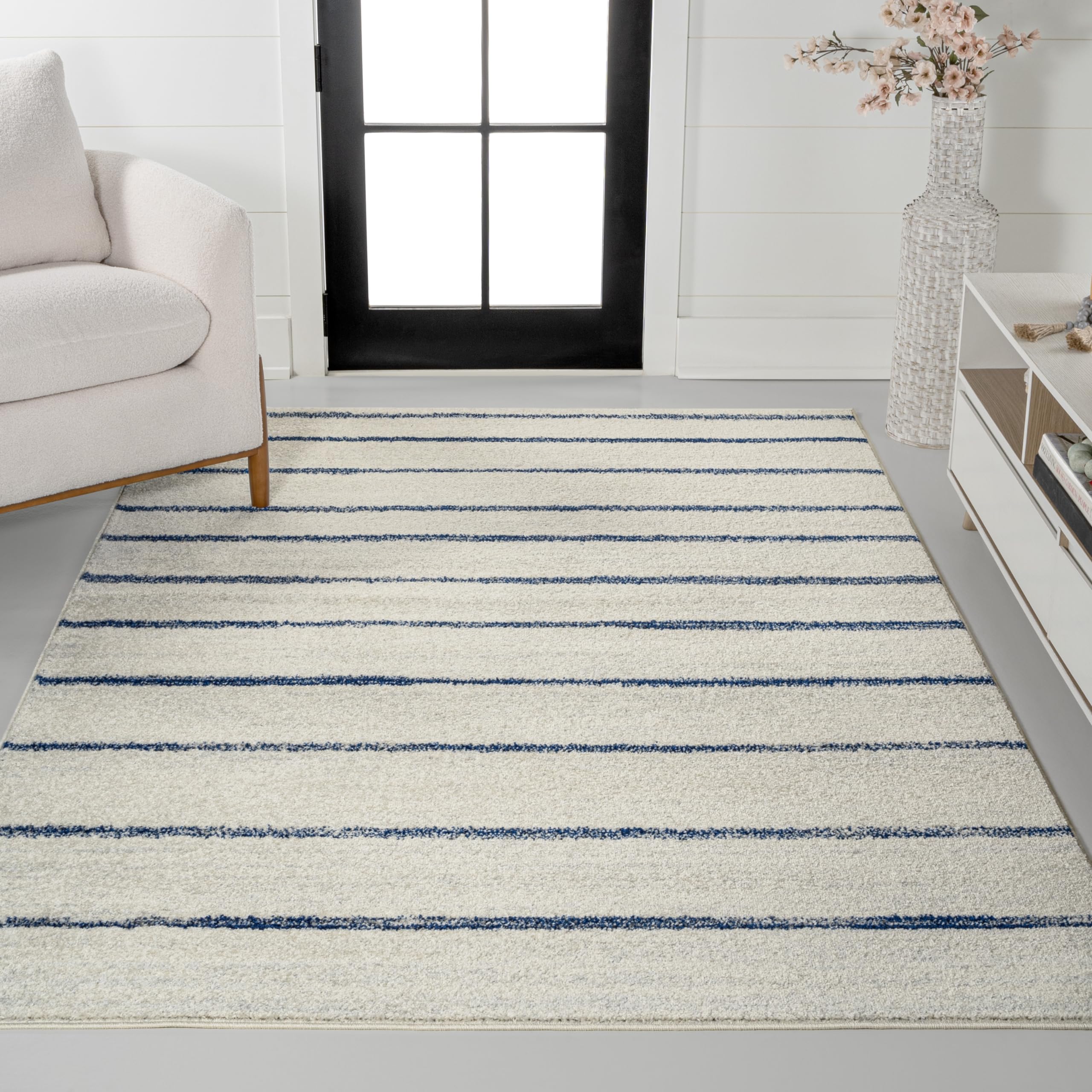 JONATHAN Y MOH201E-3 Williamsburg Minimalist Stripe Area Rug, Contemporary, Modern, Bohemian, Scandinavian, Rustic for Living Ro
