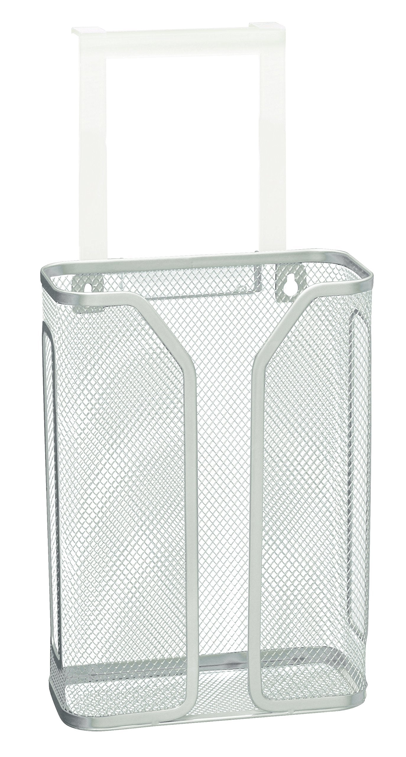Deco Brothers Over The Cabinet Door Grocery Bag Holder, Silver