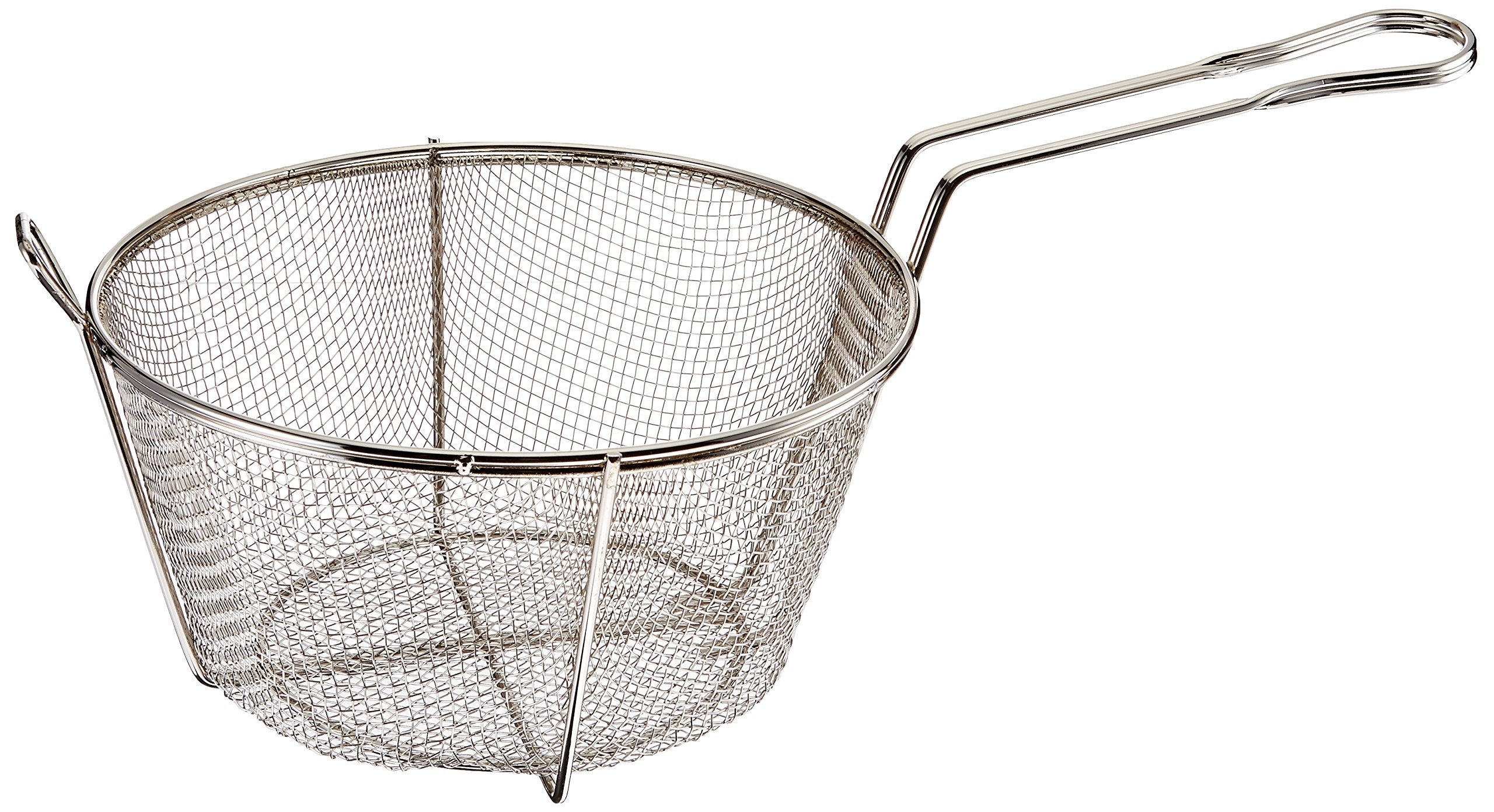 Winco 9 1/2 Silver NickelPlated Steel Fry Basket