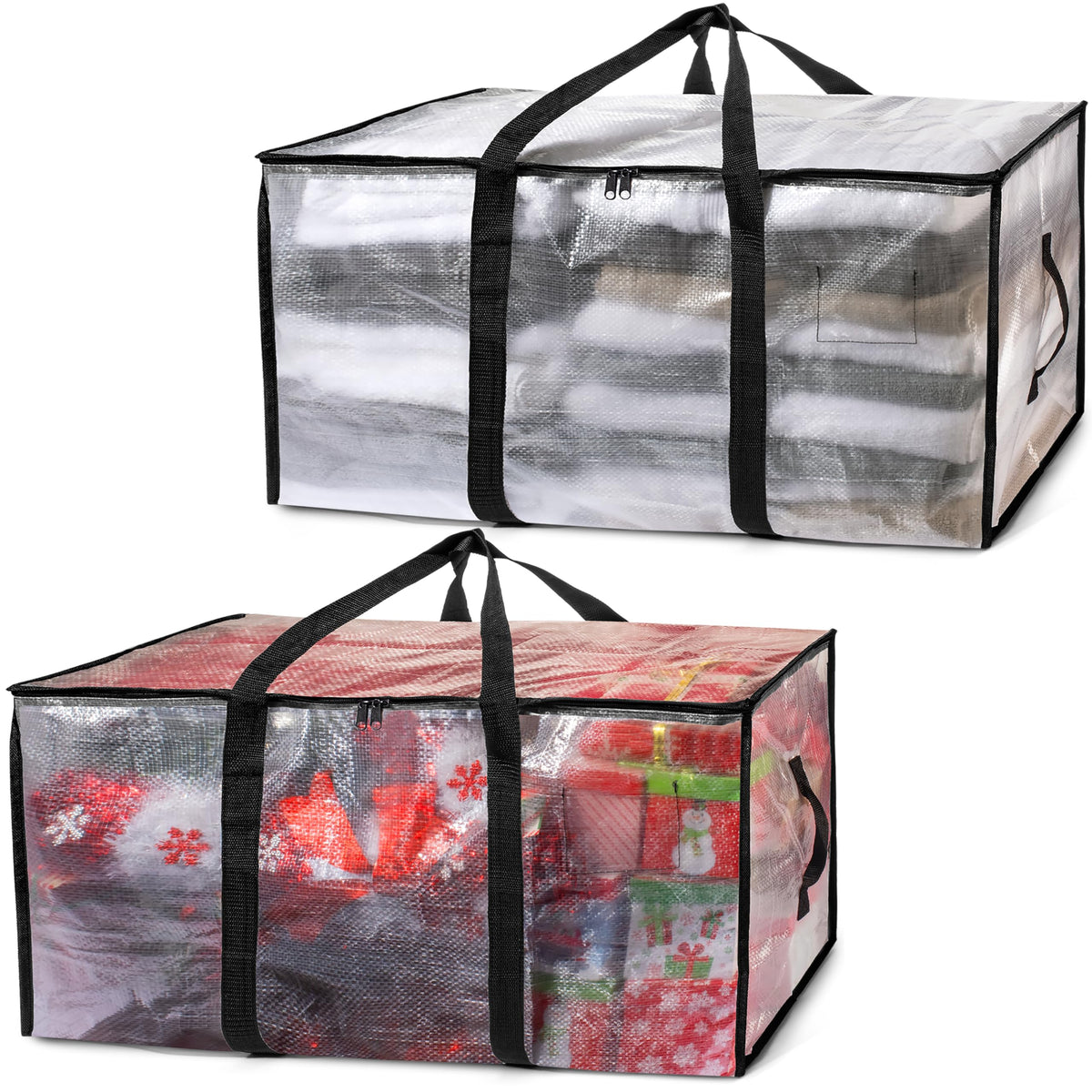 Clearspace Heavy Duty Moving Bags Or Storage Bags - Clear Storage Bins With Lids, Large Moving Boxes With Backpack Straps & Zipp